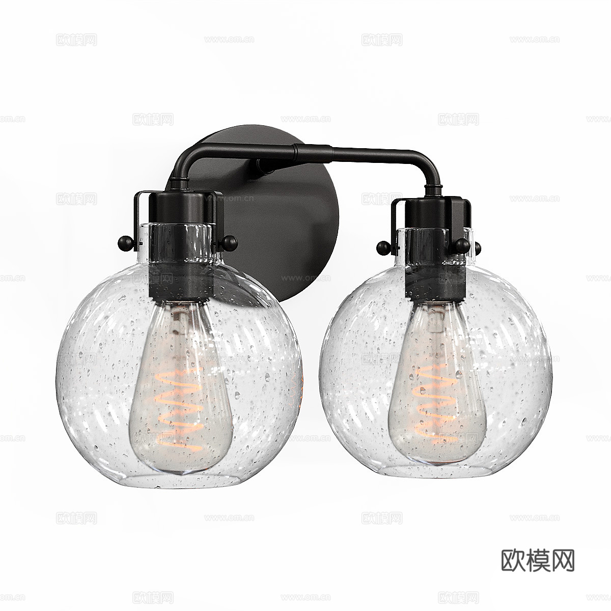 现代意式轻奢双头玻璃壁灯3d模型
