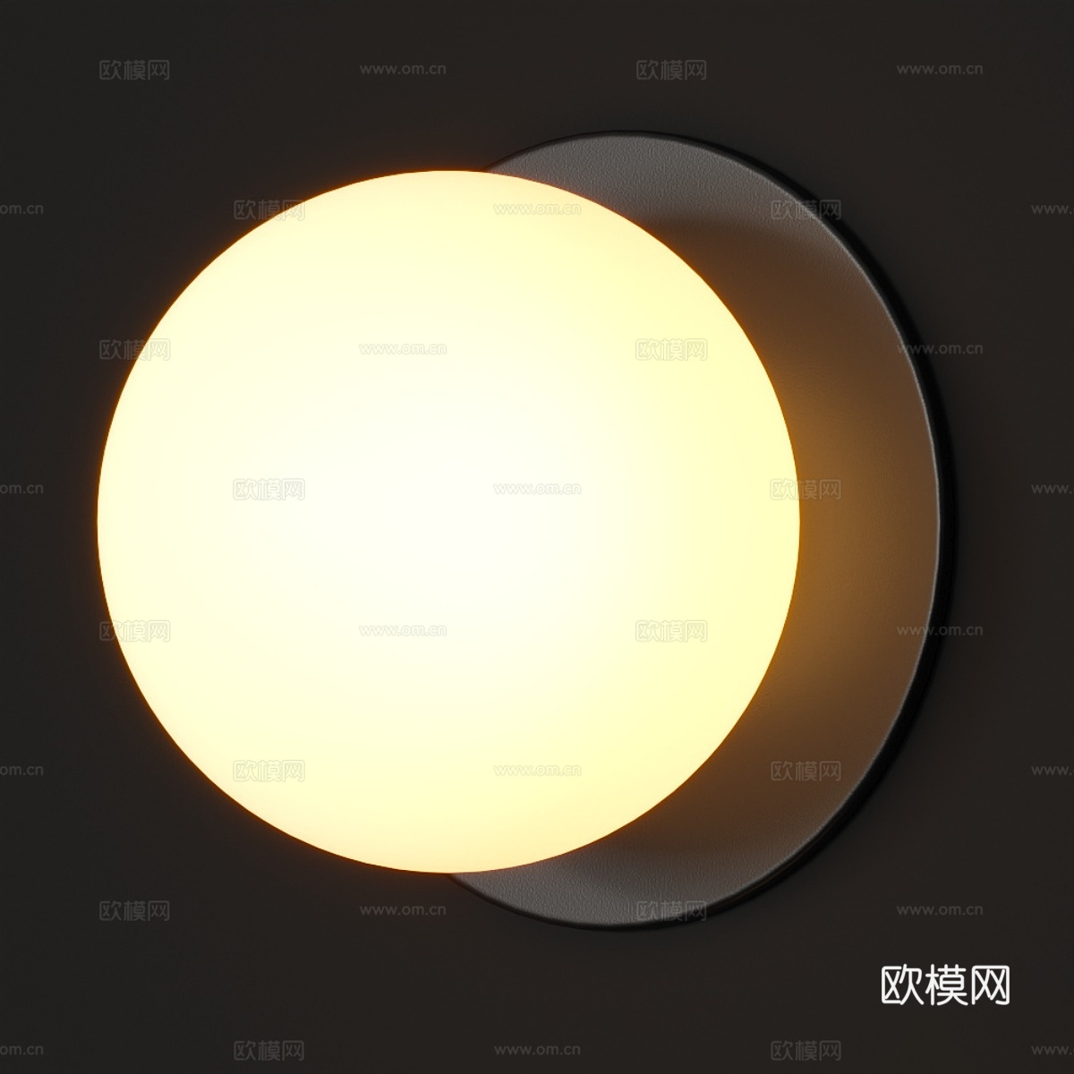 现代意式极简球形壁灯3d模型