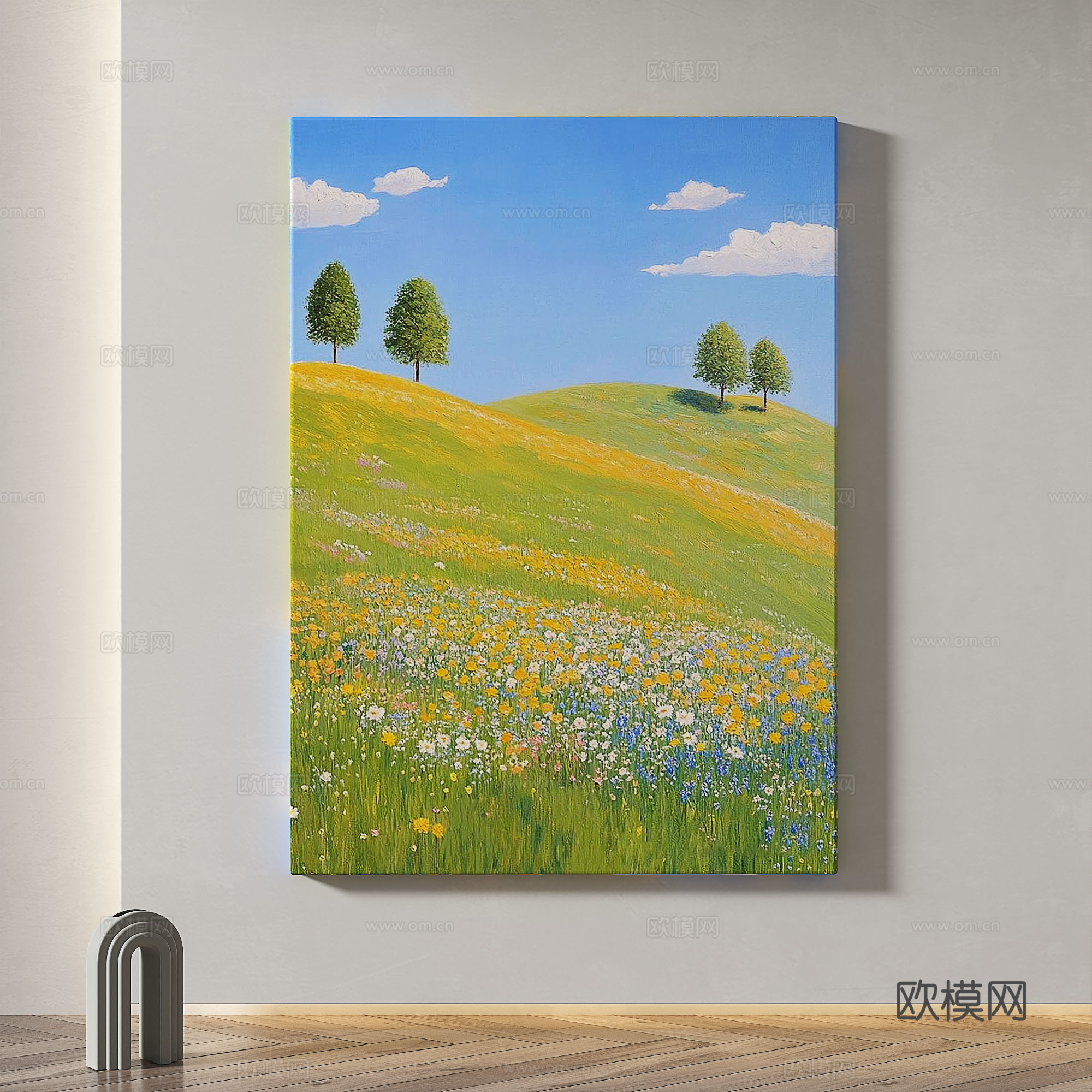 现代，简约，抽象，轻奢，油画，奶油风，装饰画3d模型