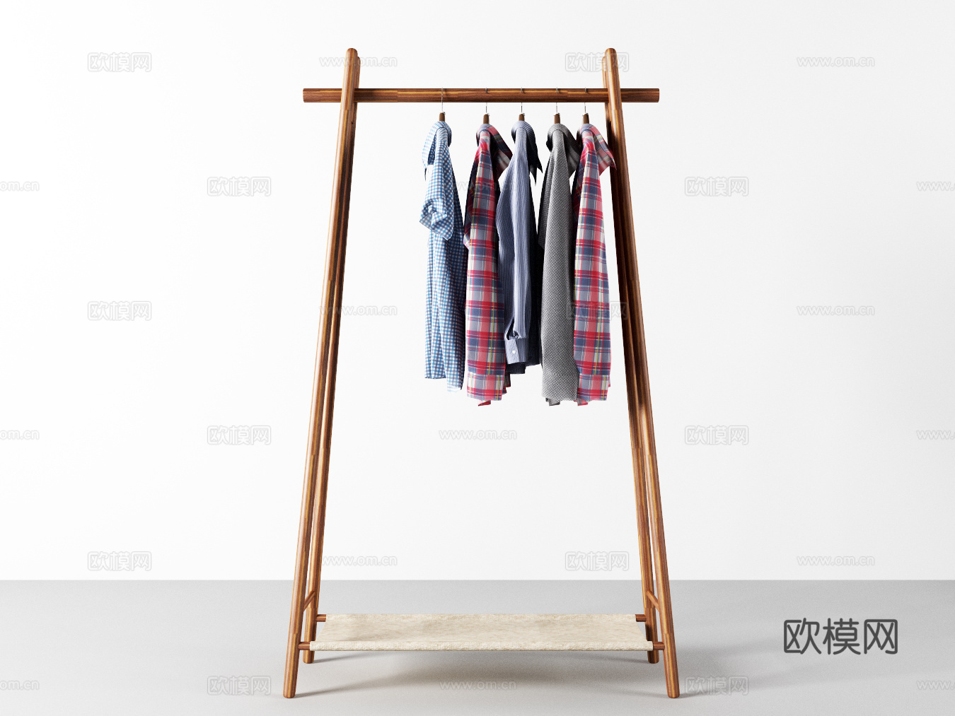 新中式衣架服饰3d模型