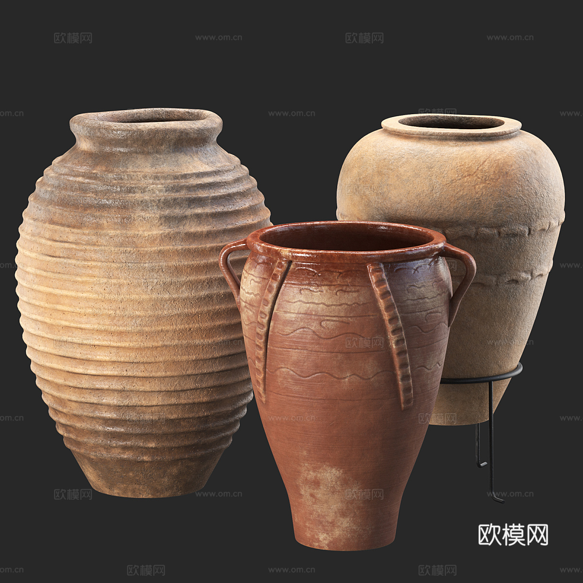 新中式侘寂陶罐 花瓶3d模型