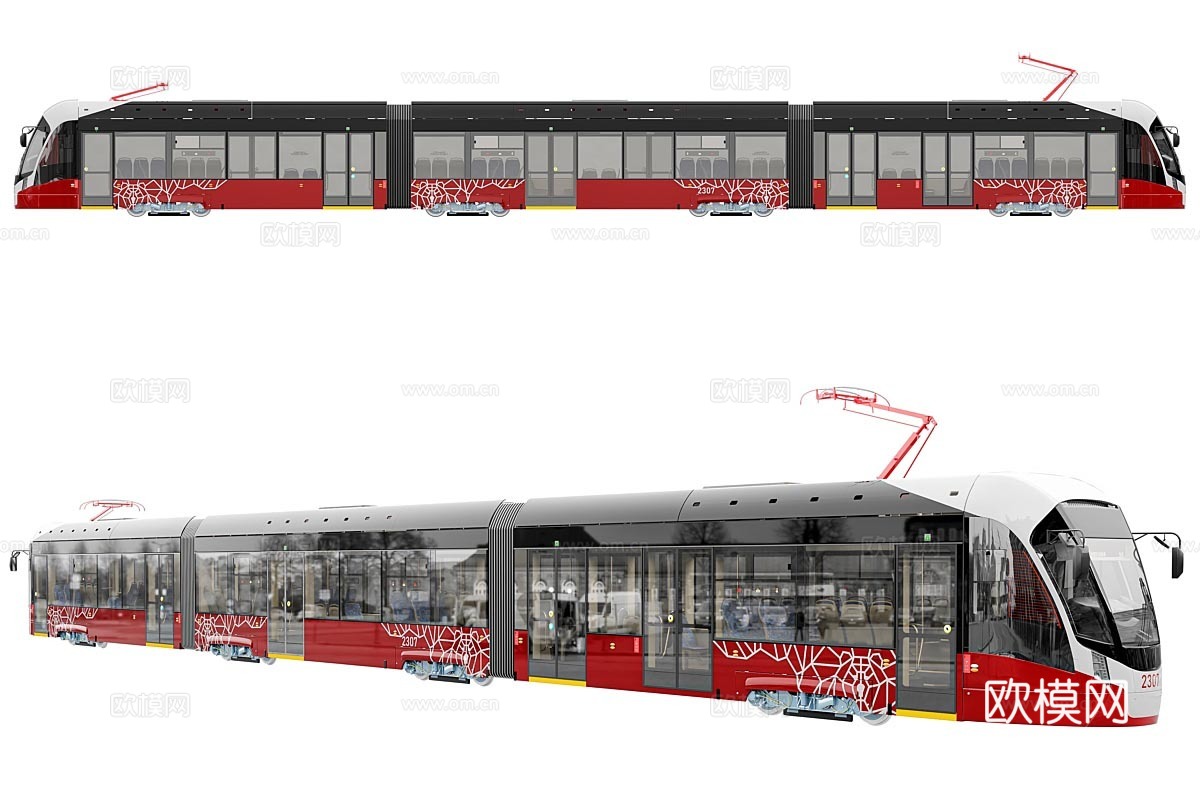 现代有轨电车 电车3d模型