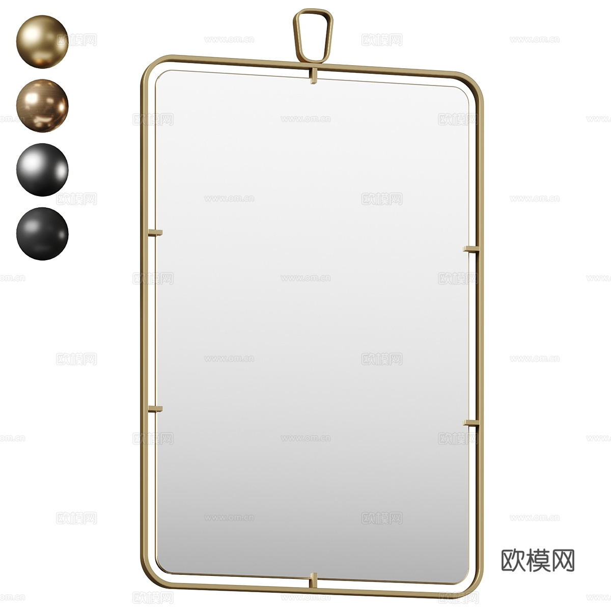 新中式轻奢装饰镜子3d模型