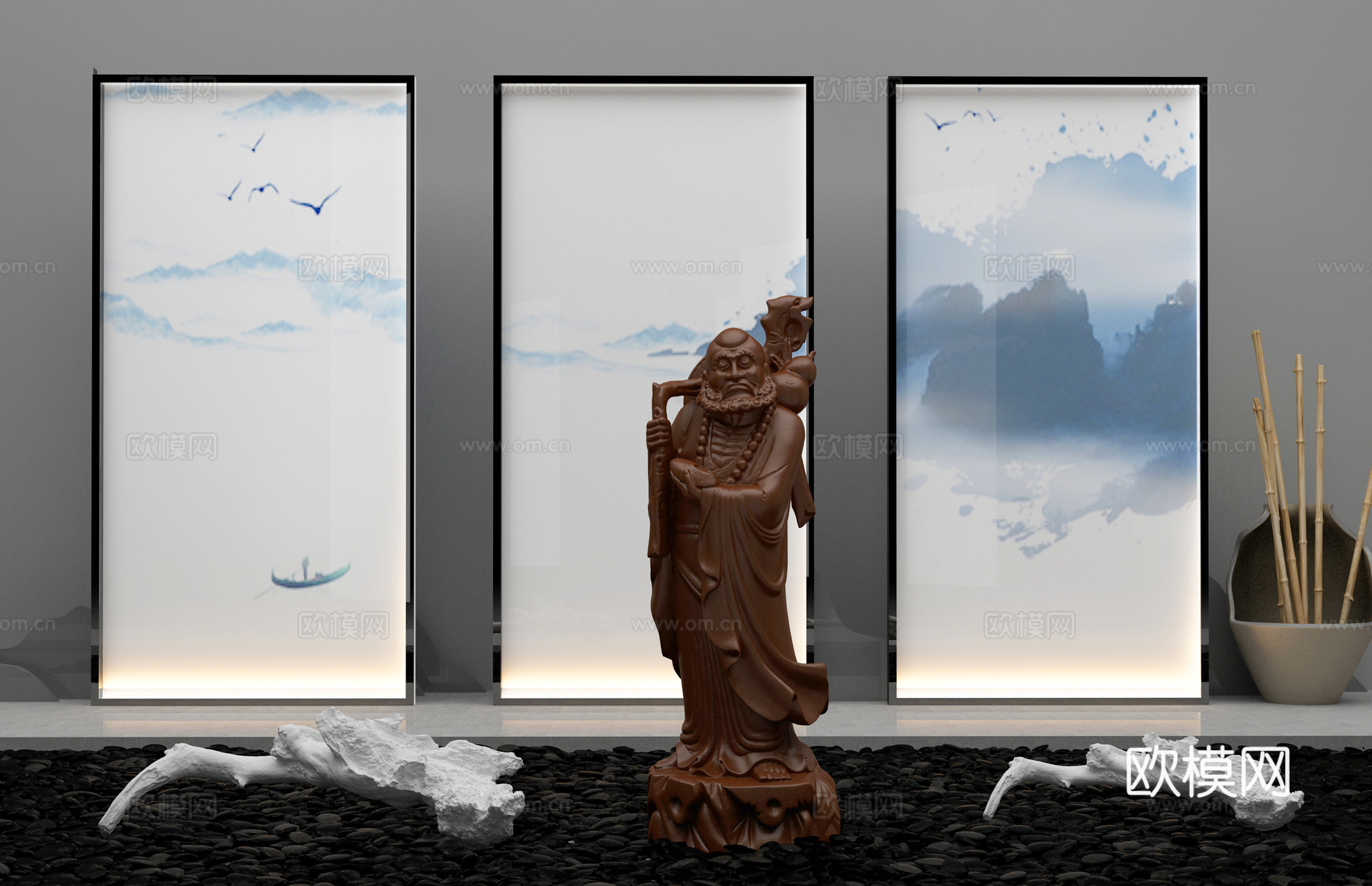 新中式景观小品3d模型