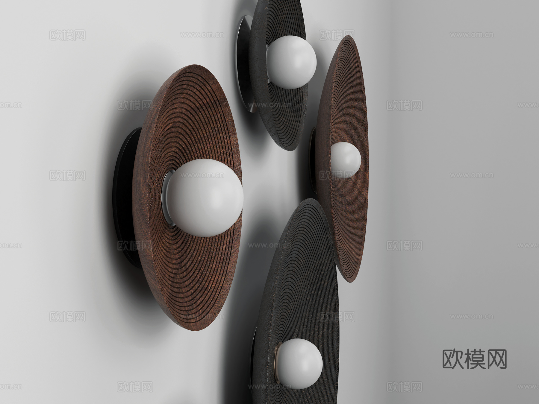 现代极简复古壁灯灯具3d模型