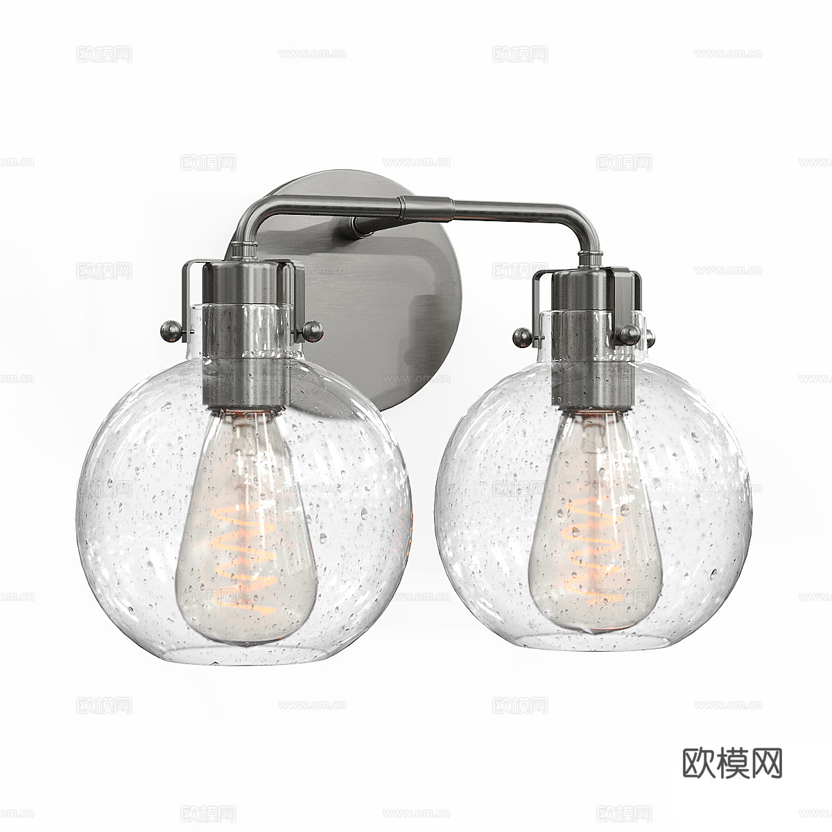 现代意式轻奢双头玻璃壁灯3d模型