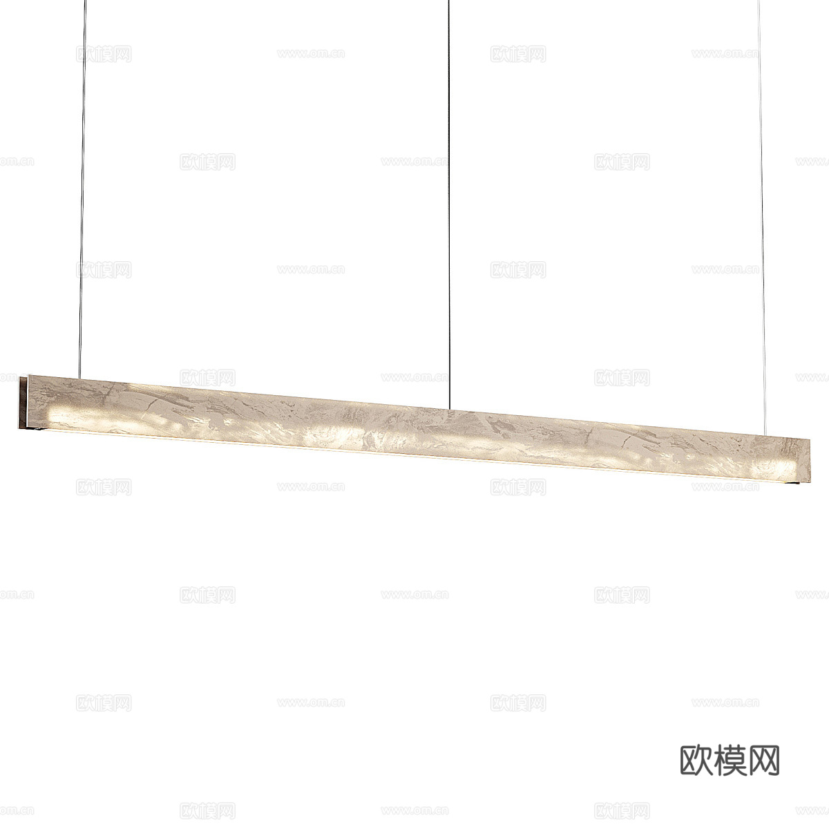 现代意式轻奢透光石长条吊灯3d模型
