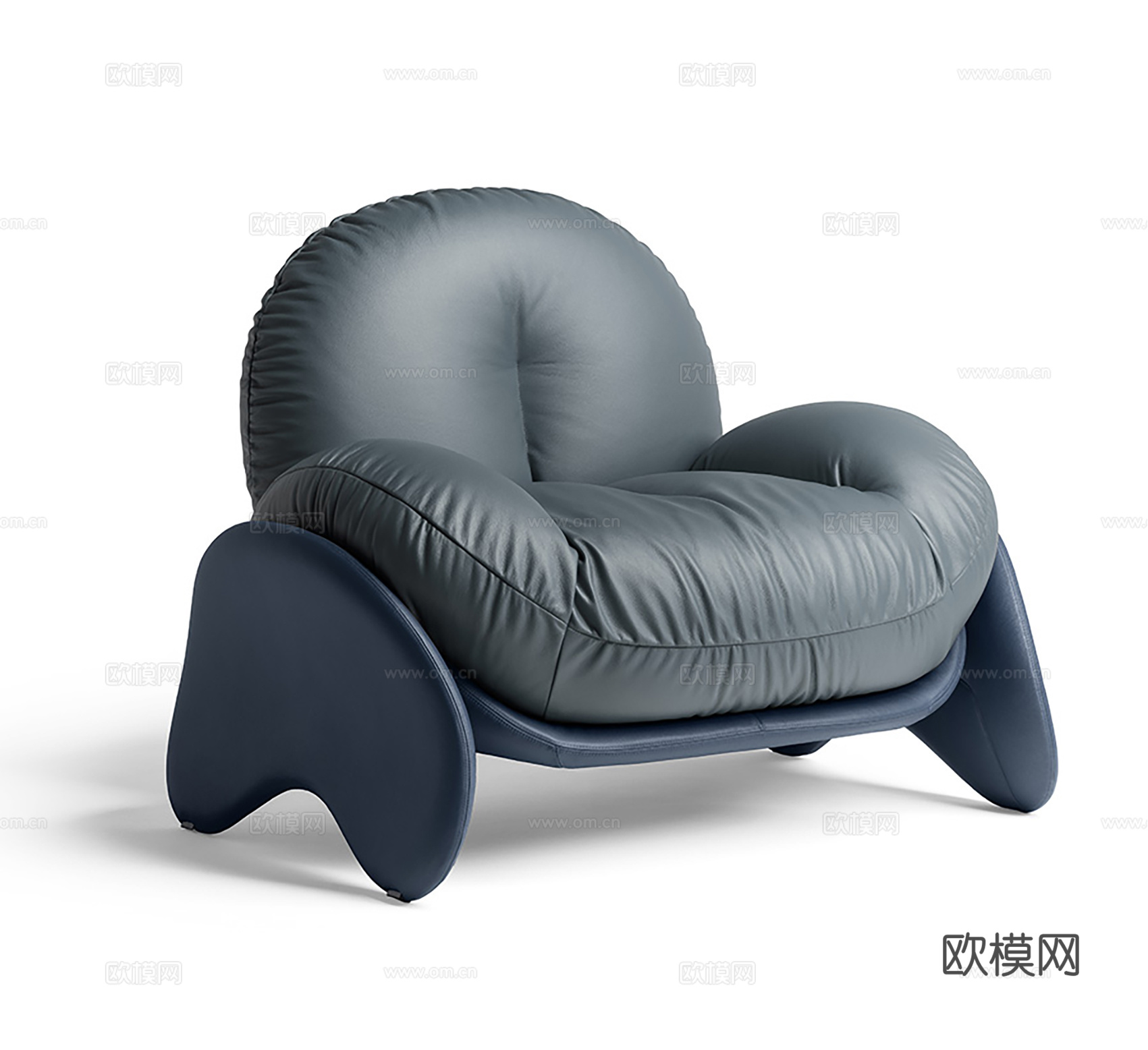 poltrona现代单人可爱沙发 休闲可爱沙发 轻奢皮沙发su模型