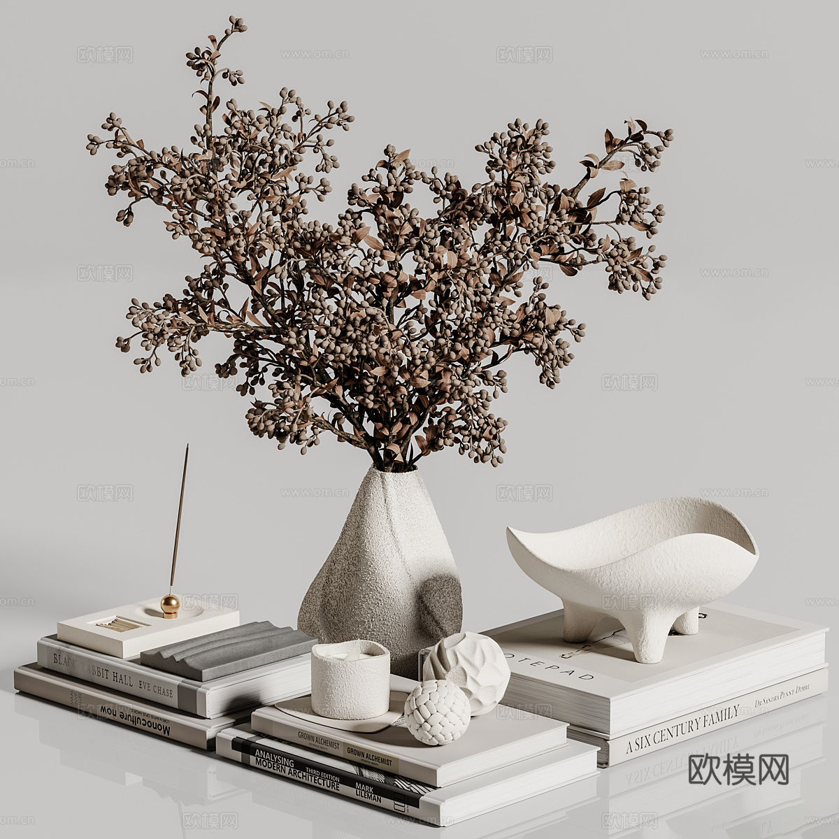 新中式侘寂饰品摆件组合3d模型