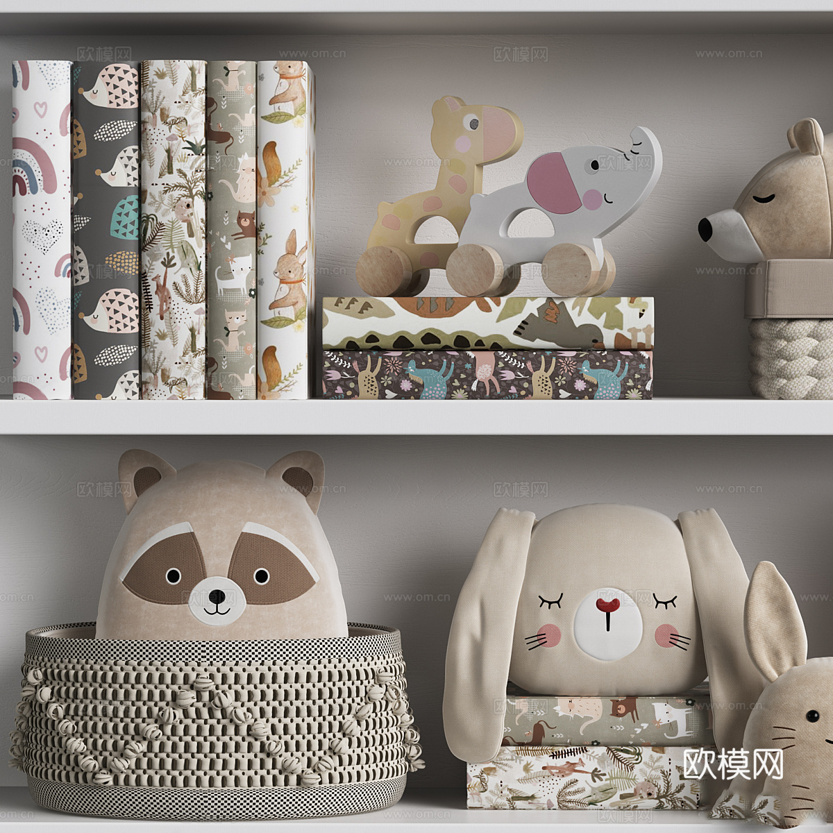 现代奶油风儿童玩具3d模型