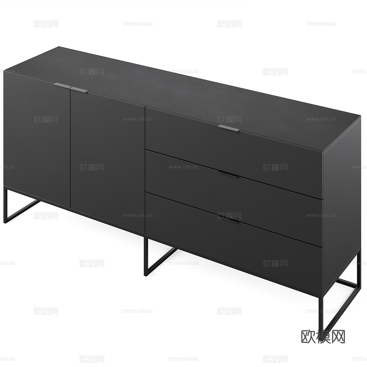 现代意式极简电视柜 边柜3d模型