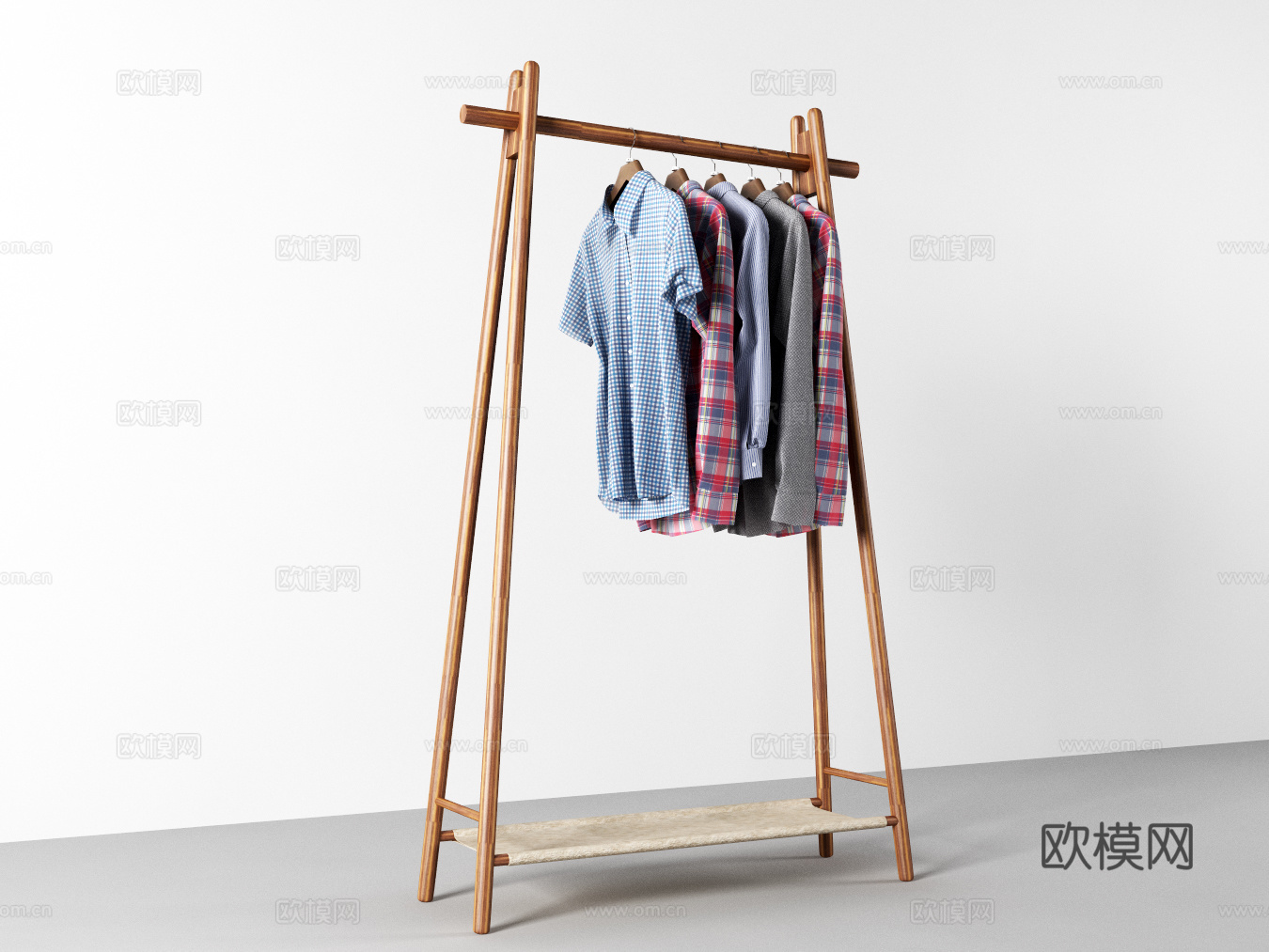 新中式衣架服饰3d模型