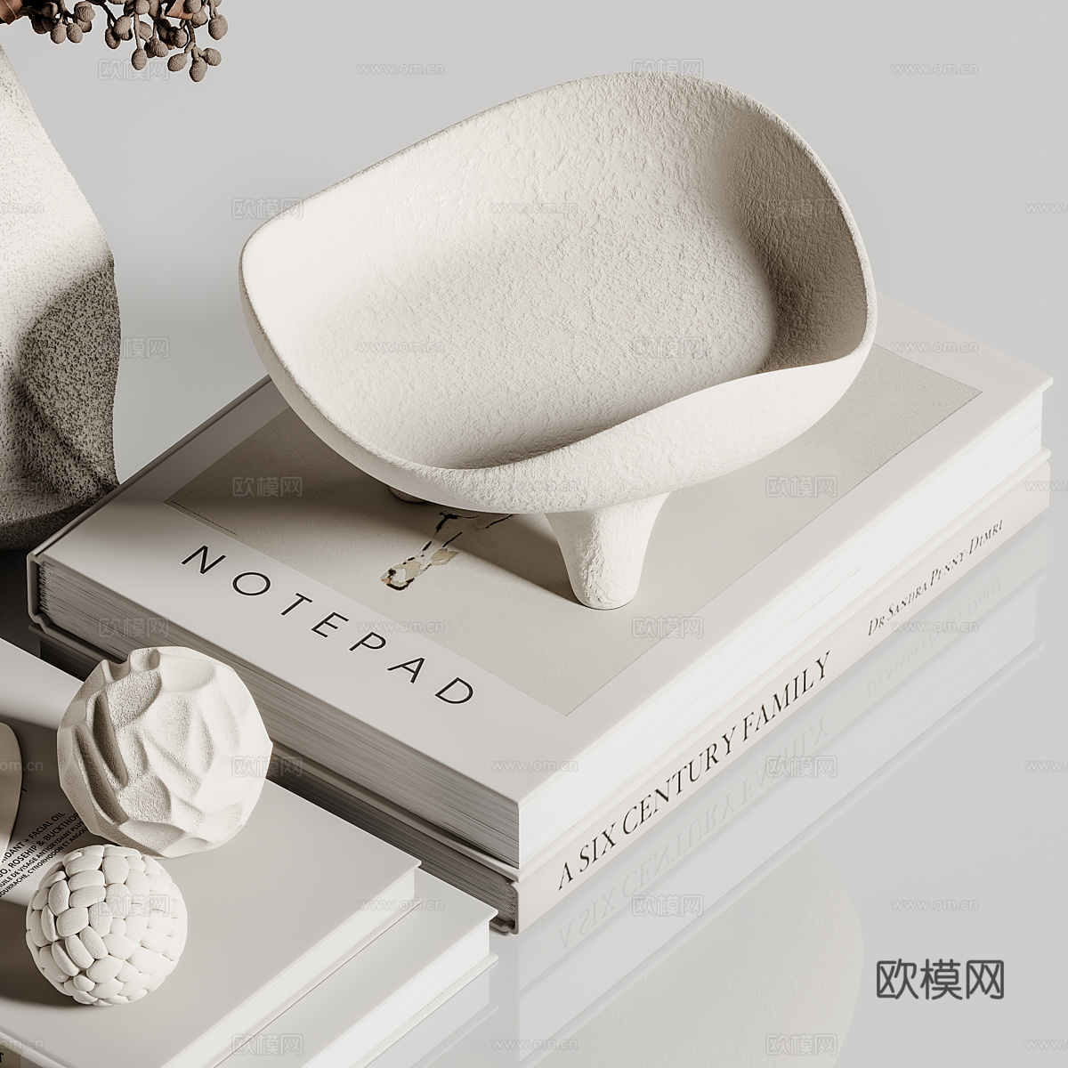 新中式侘寂饰品摆件组合3d模型