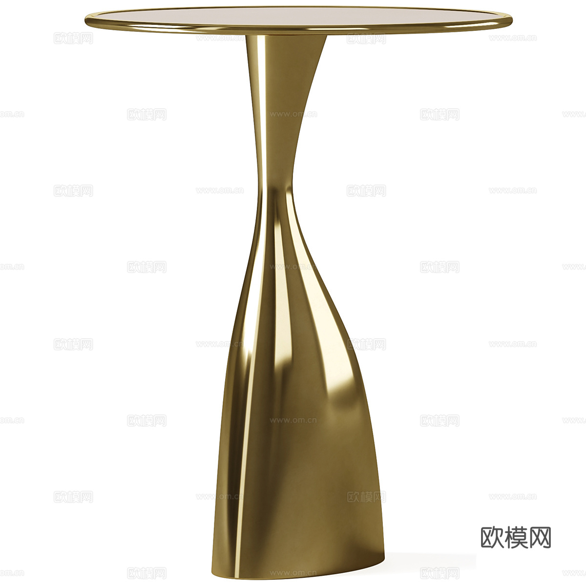 现代轻奢金属圆边几3d模型