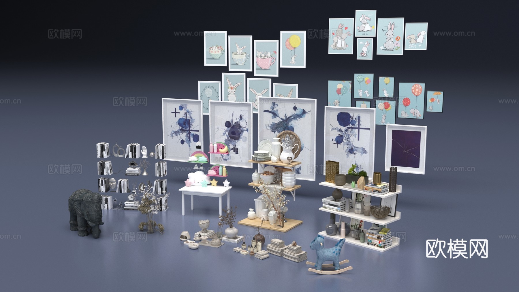 挂画装饰品组合3d模型
