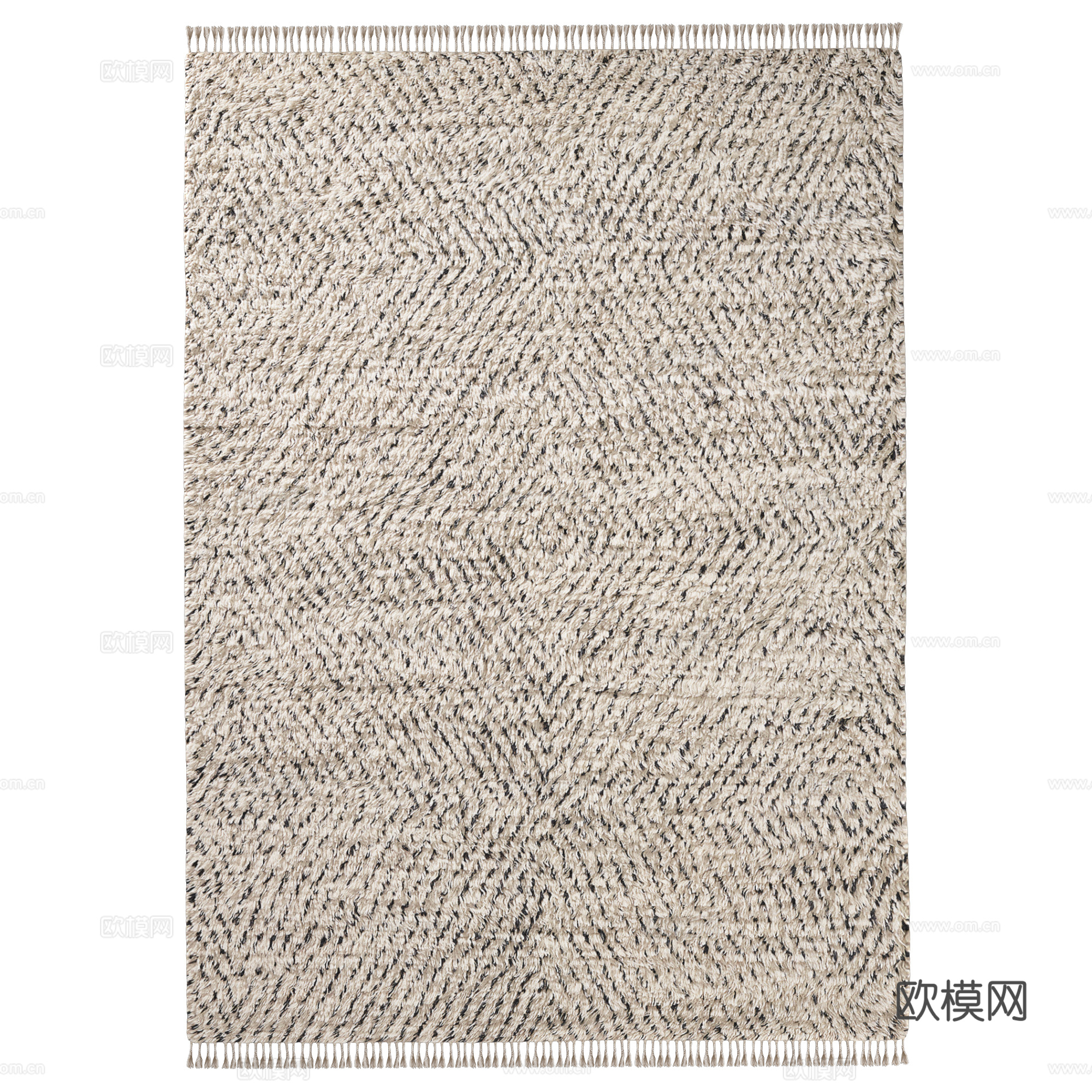 现代北欧布艺地毯3d模型