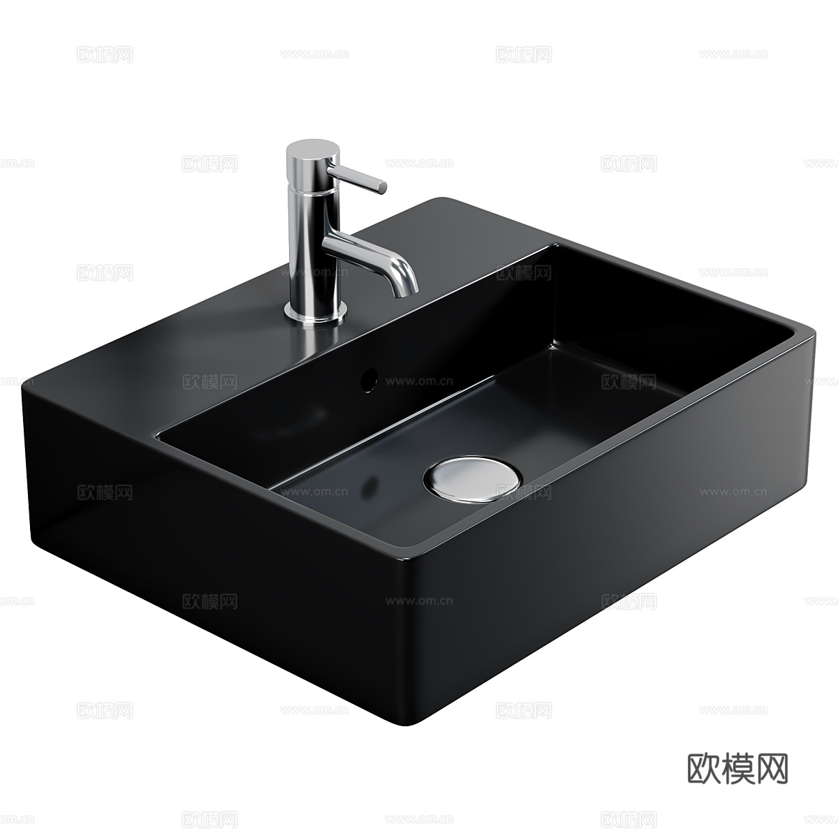现代意式黑色陶瓷台盆3d模型