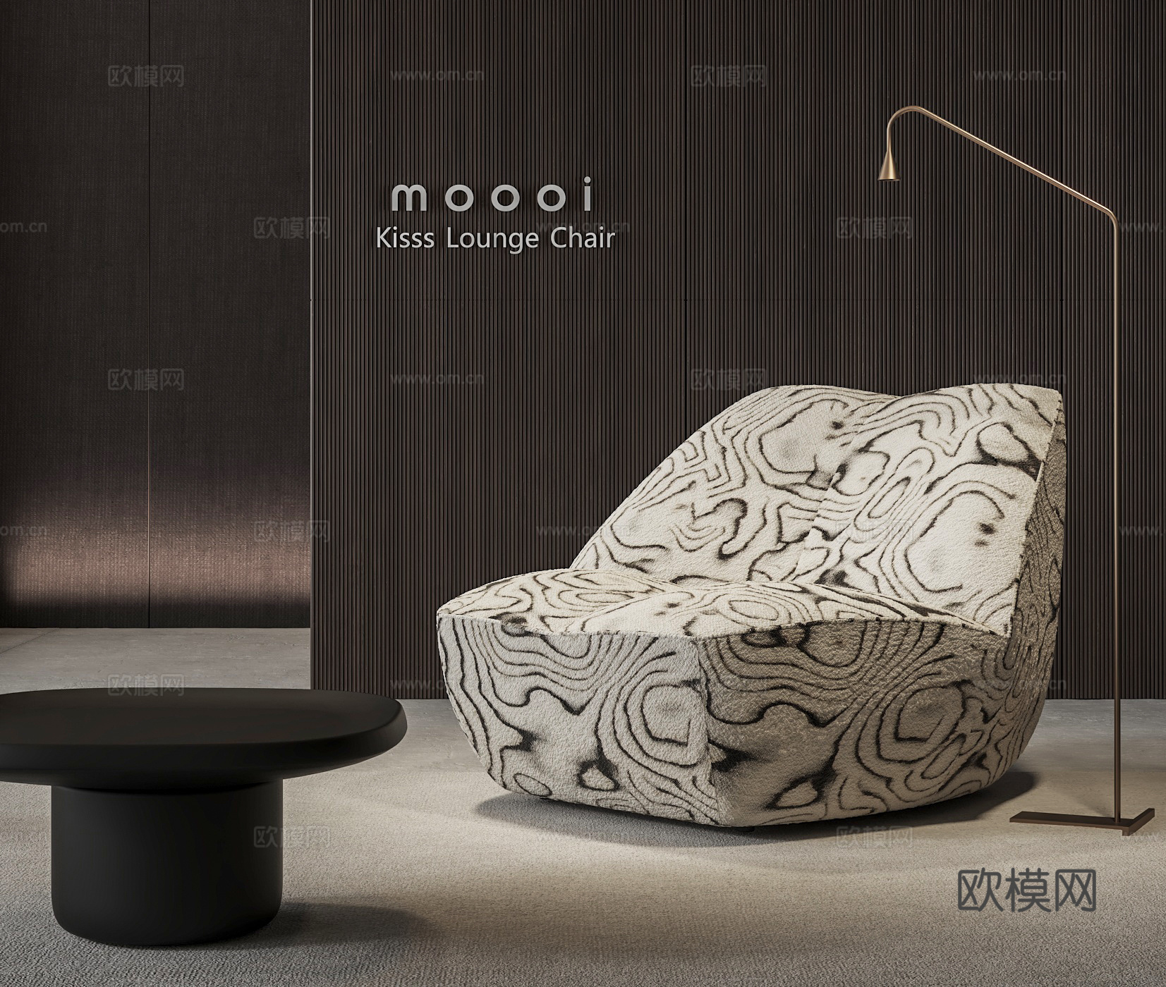 MOOOI 红唇沙发 虎皮纹单人沙发 懒人沙发 落地灯3d模型