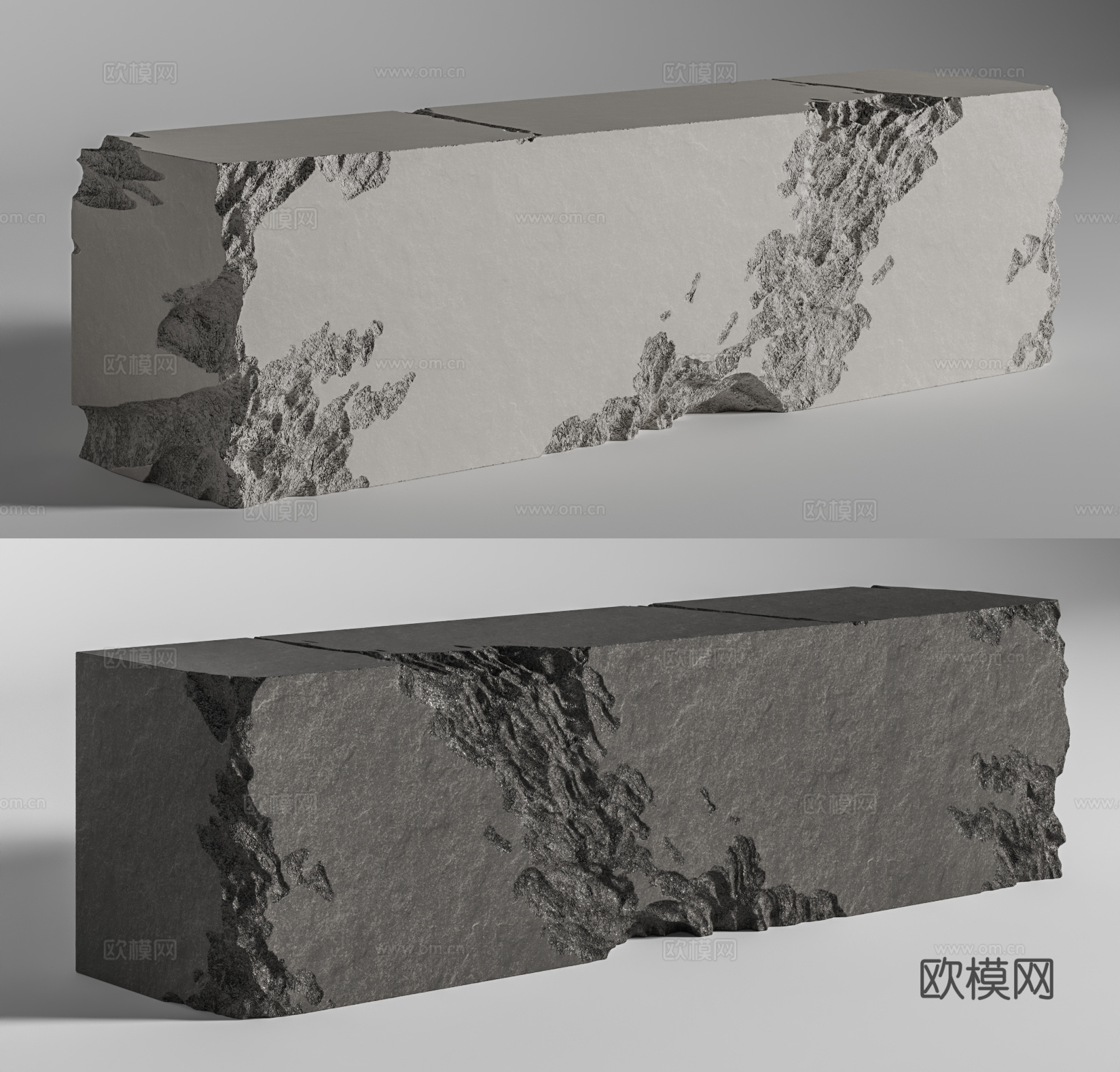石头服务台 岩石接待台 岩石前台 石头前台 公司前台su模型