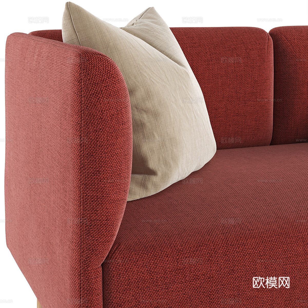 现代意式北欧布艺休闲沙发3d模型