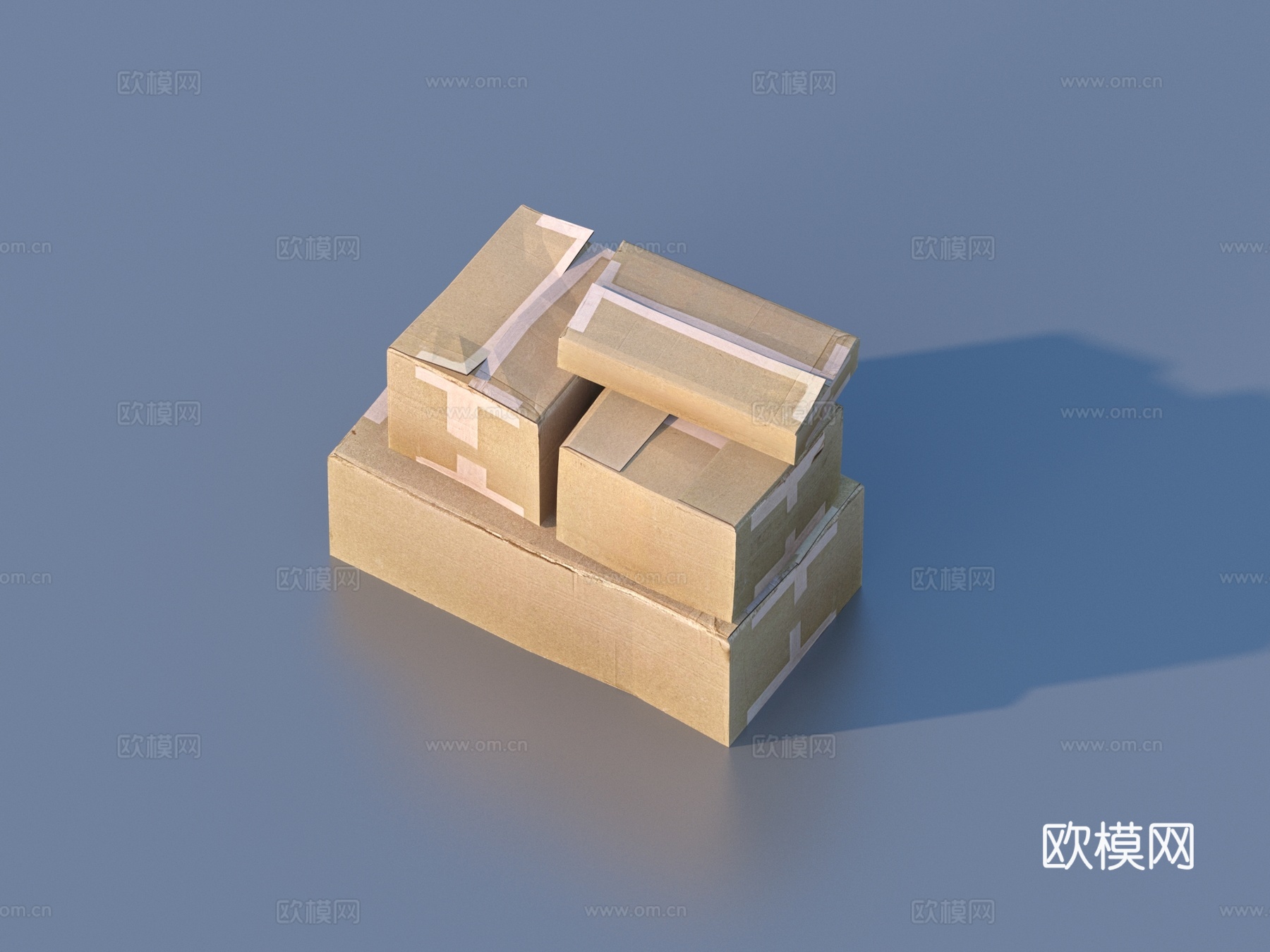 箱子 纸箱子 纸皮箱3d模型