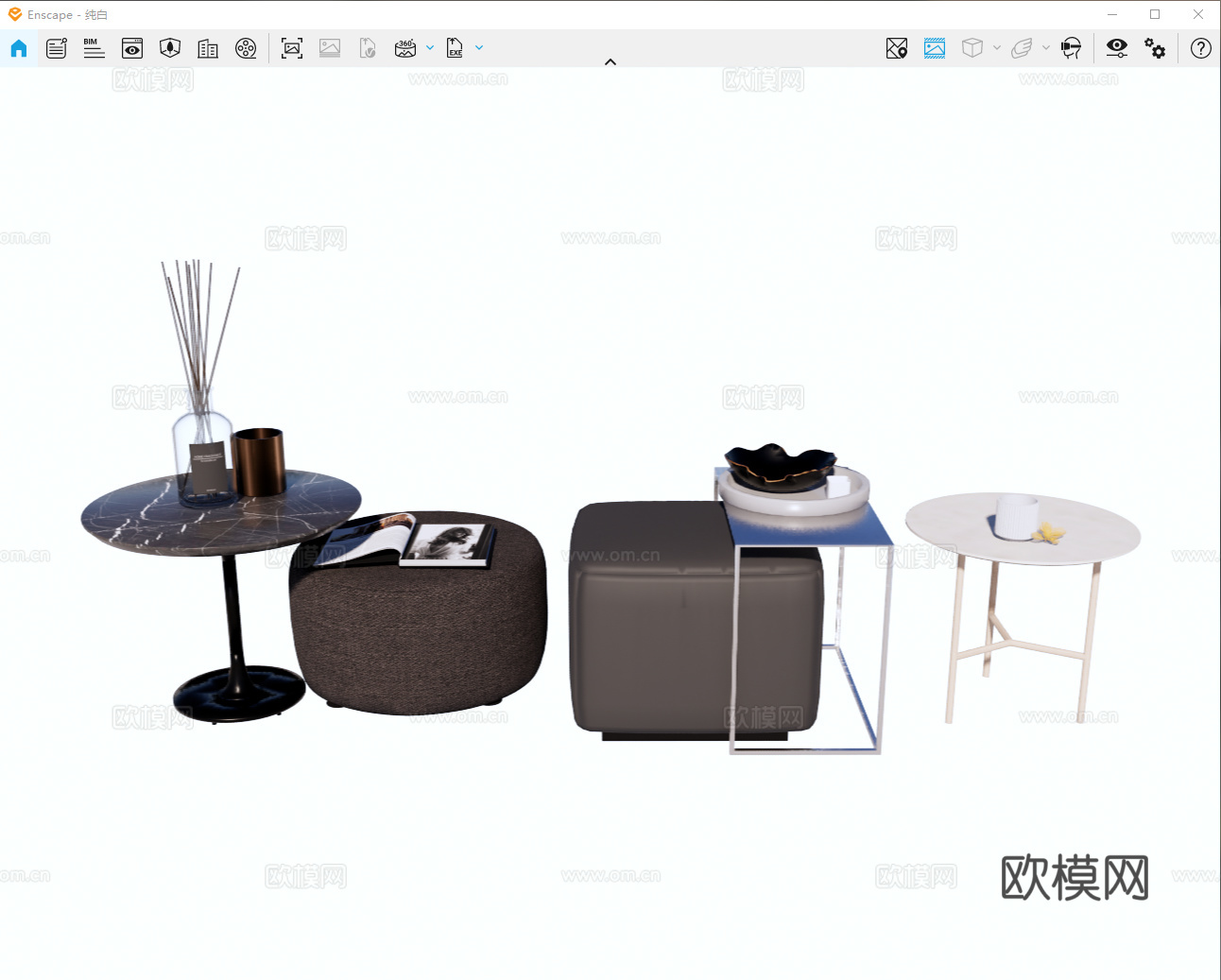 边几 角几 金属边几 石材边几  圆形边几 方形边几su模型