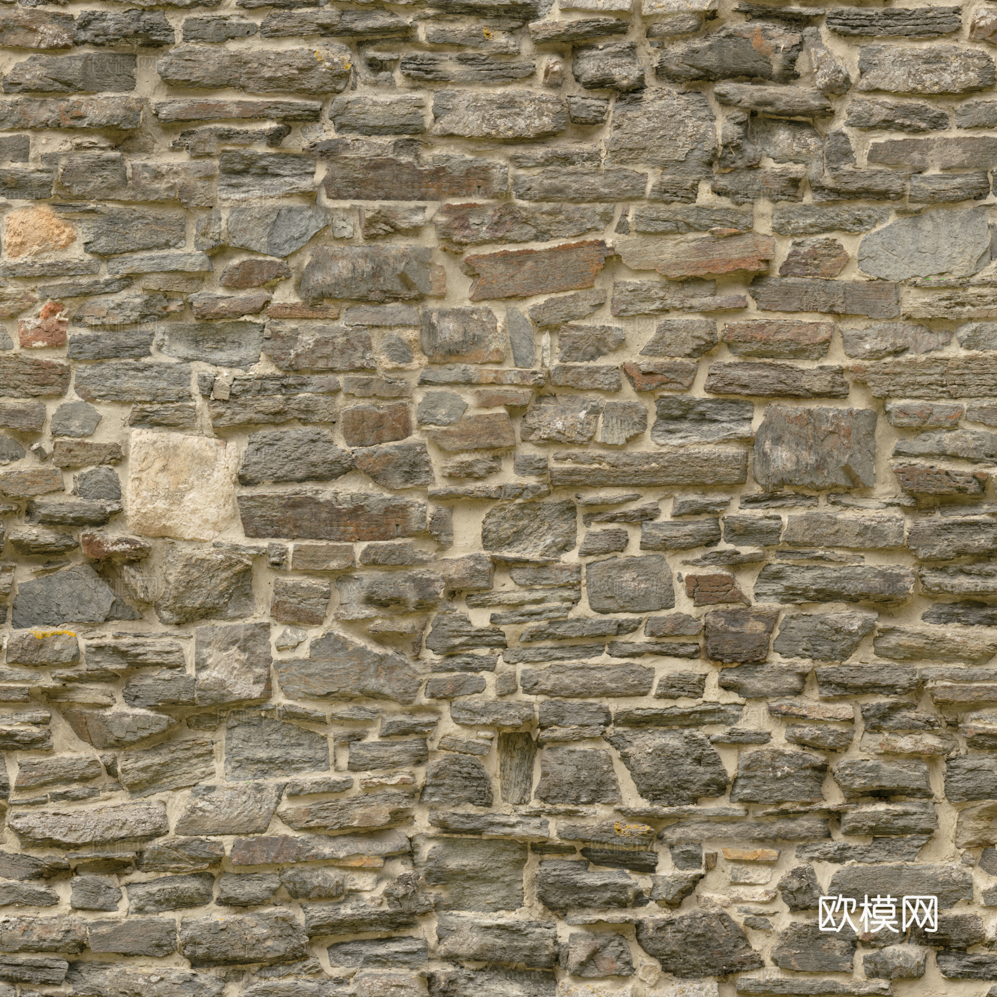 高级白色 灰色 青色石皮 工字 文化石墙面贴图下载