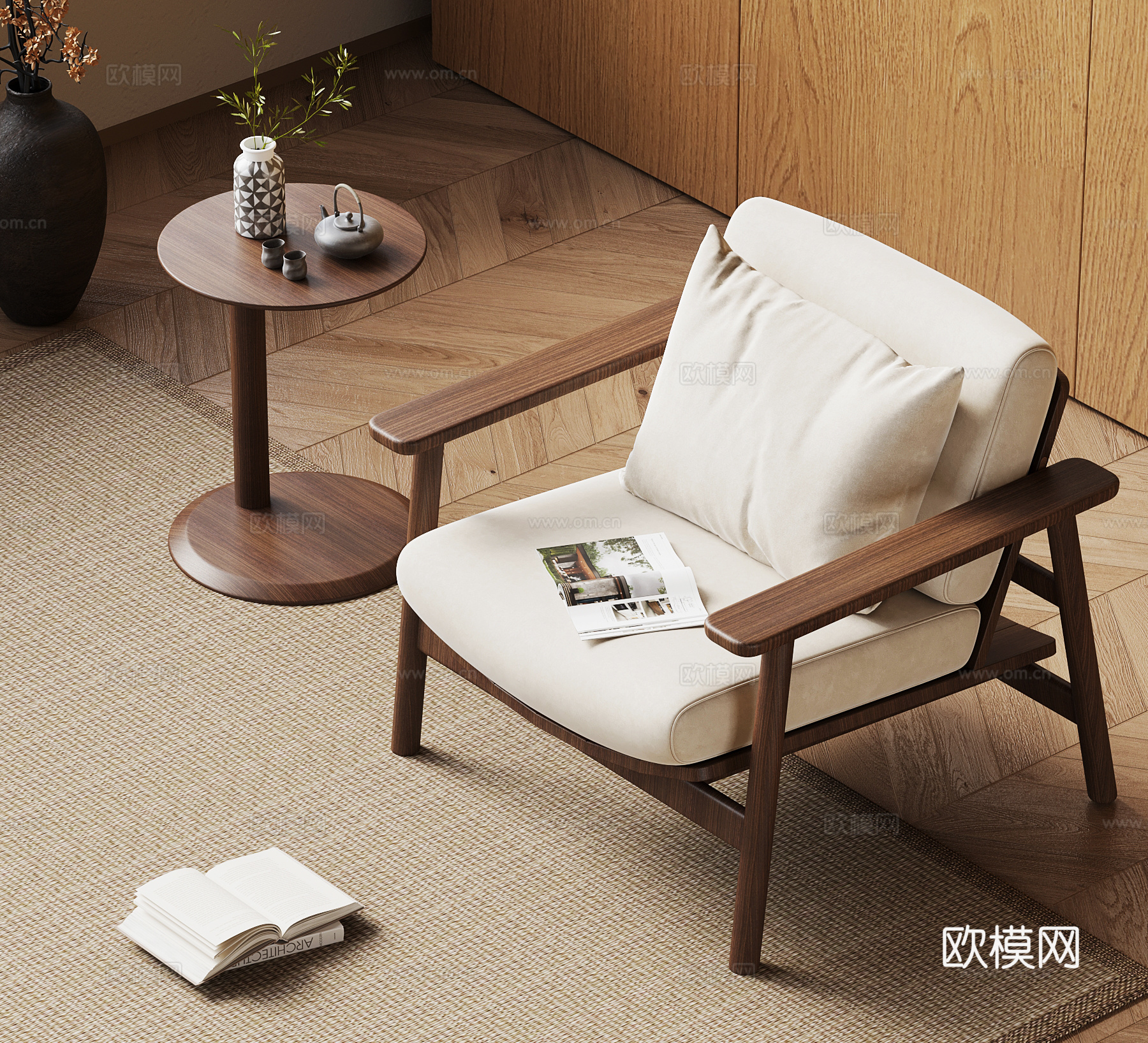 休闲椅 中古风休闲椅 边几3d模型3d模型