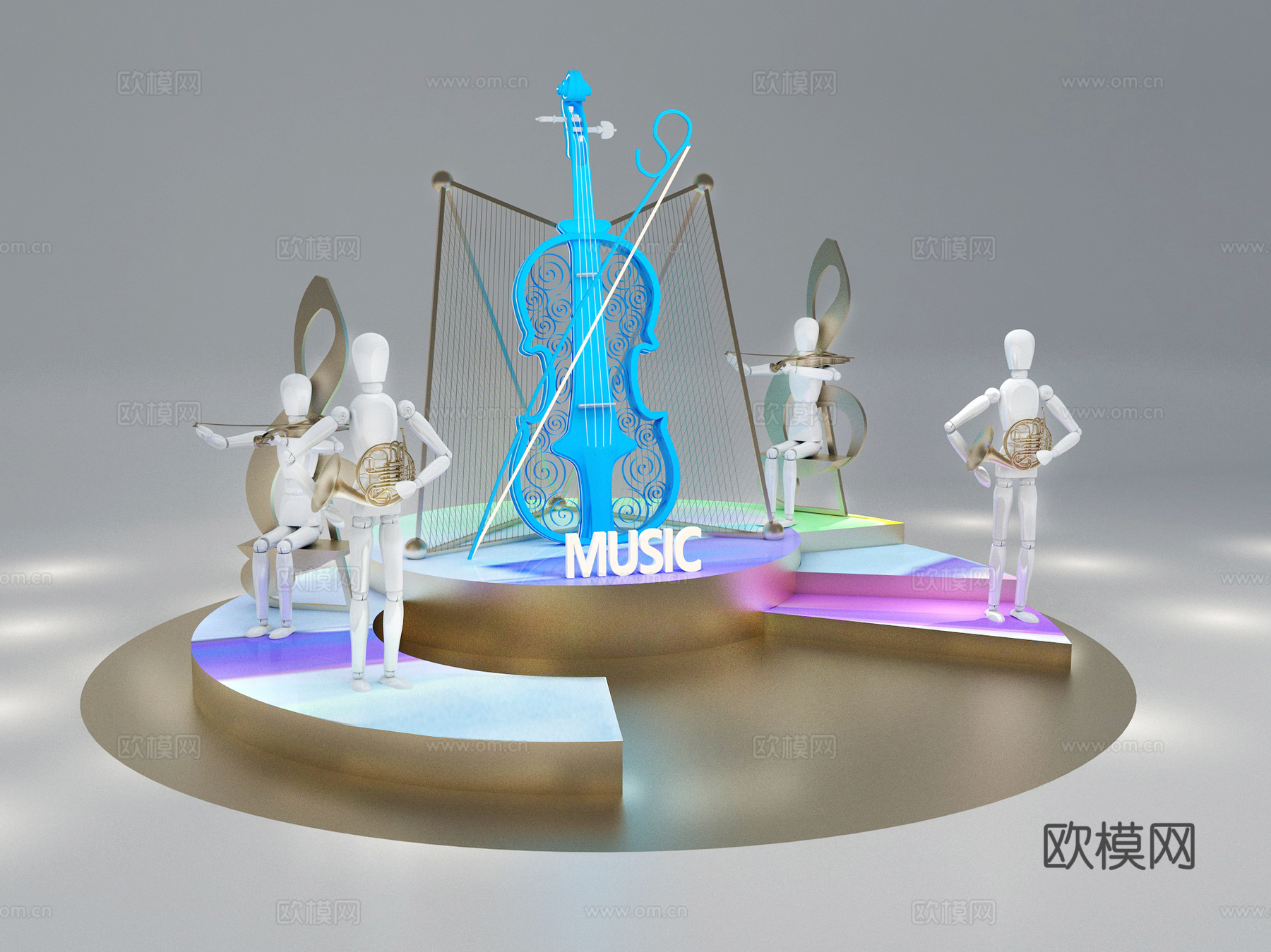 音乐美陈布置3d模型