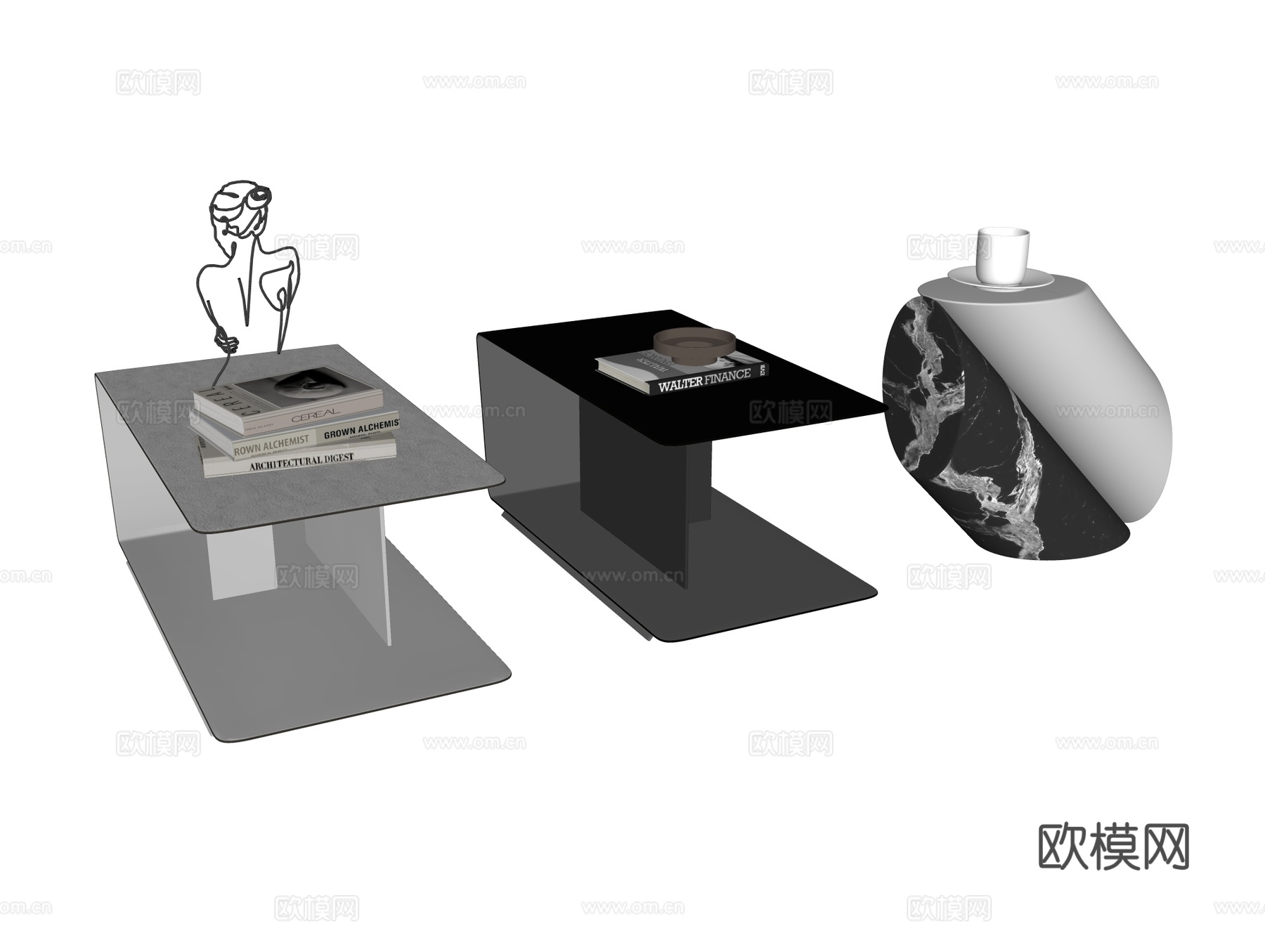 边几 角几 石材边几 大理石边几 金属边几su模型
