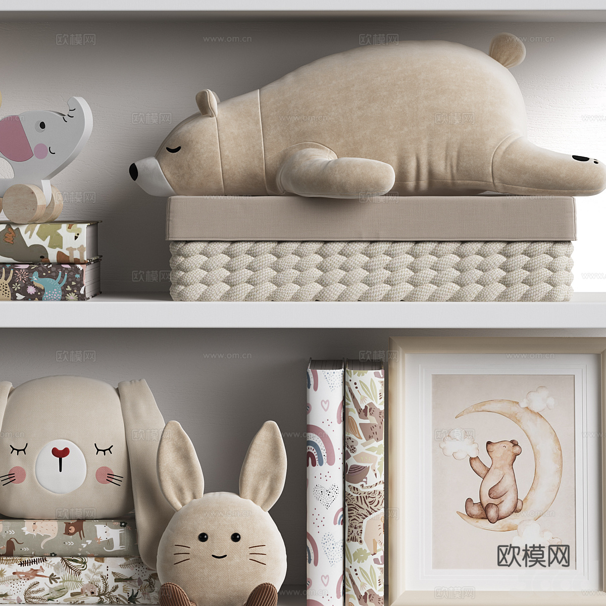 现代奶油风儿童玩具3d模型