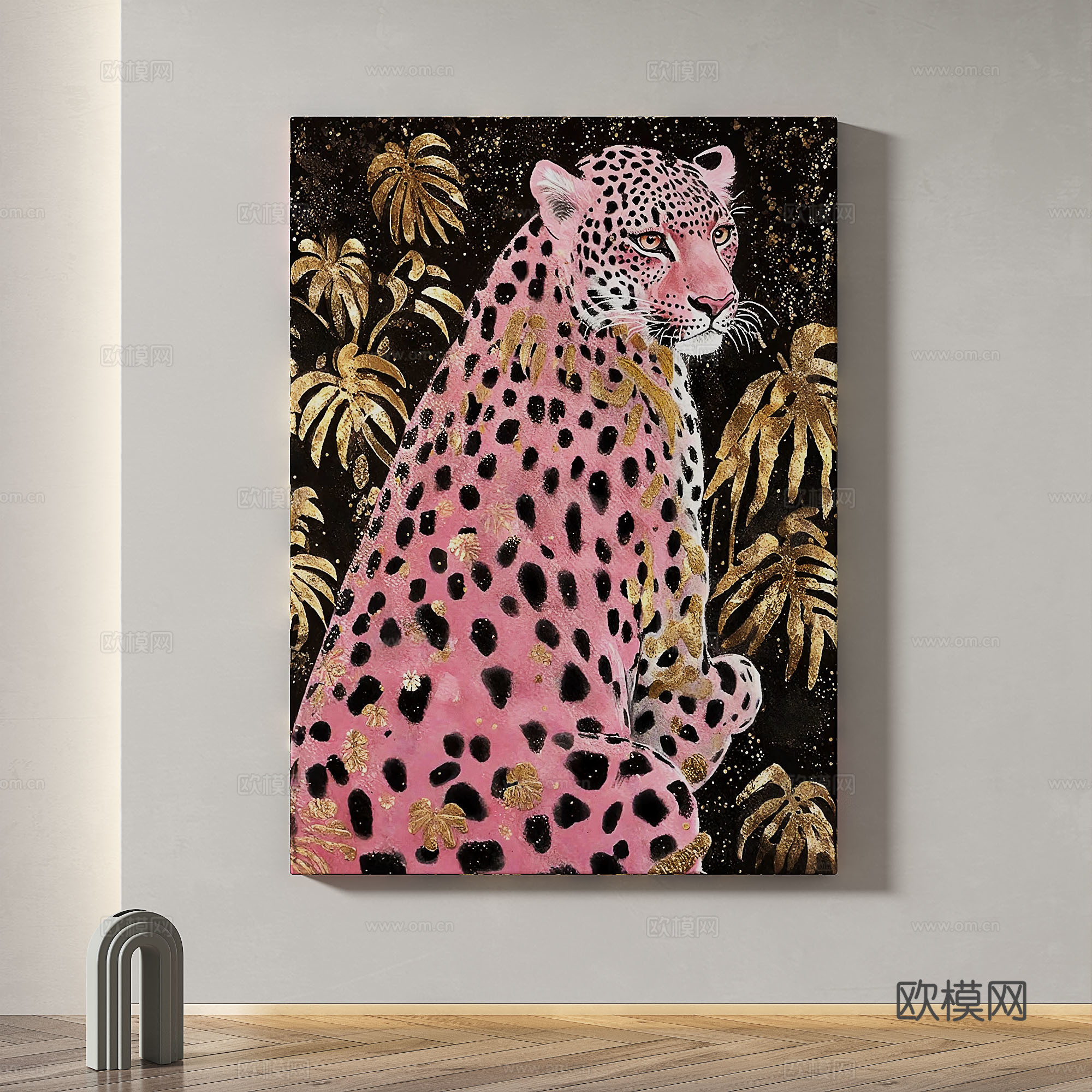 现代，简约，抽象，轻奢，油画，奶油风，装饰画3d模型