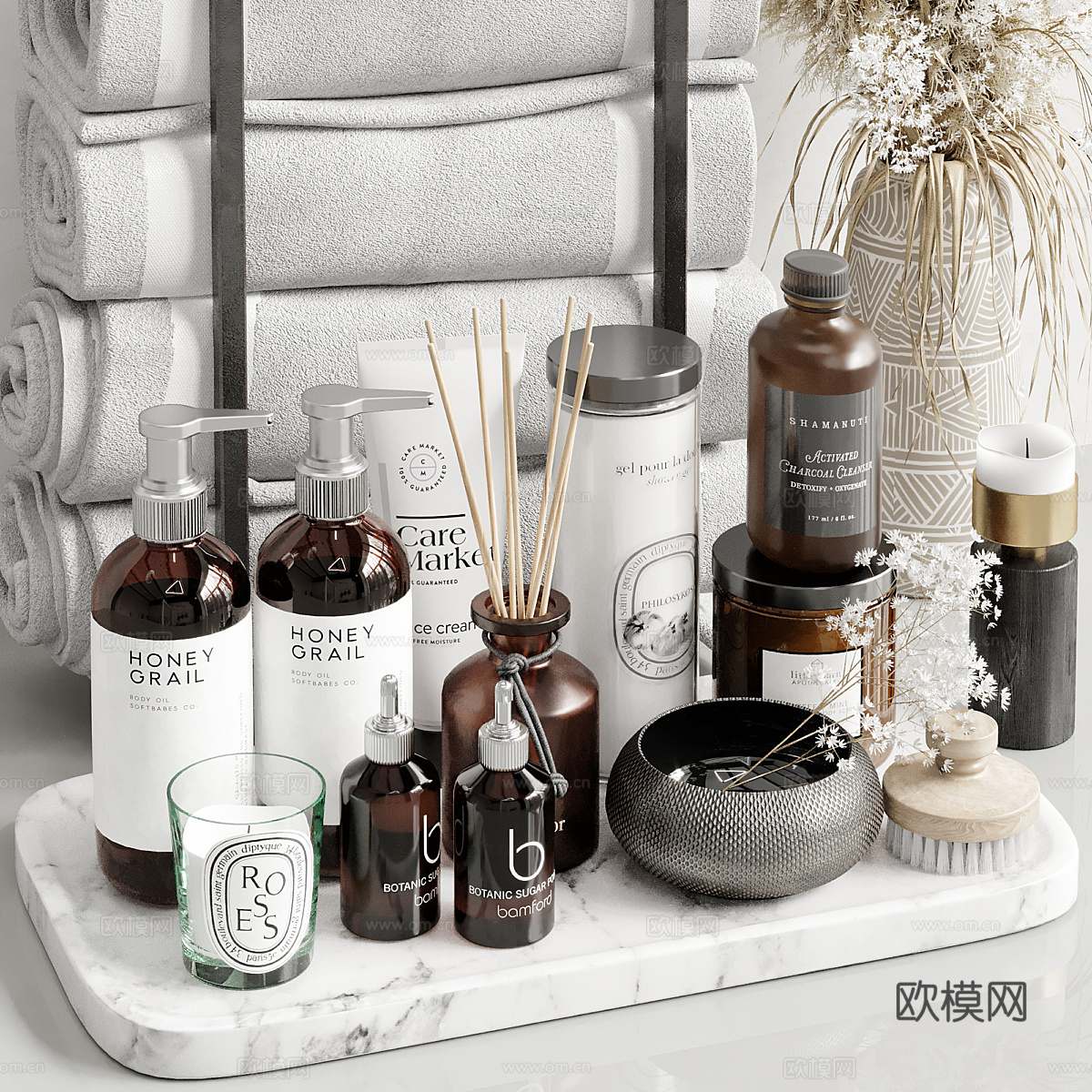 现代意式卫浴洗护用品3d模型
