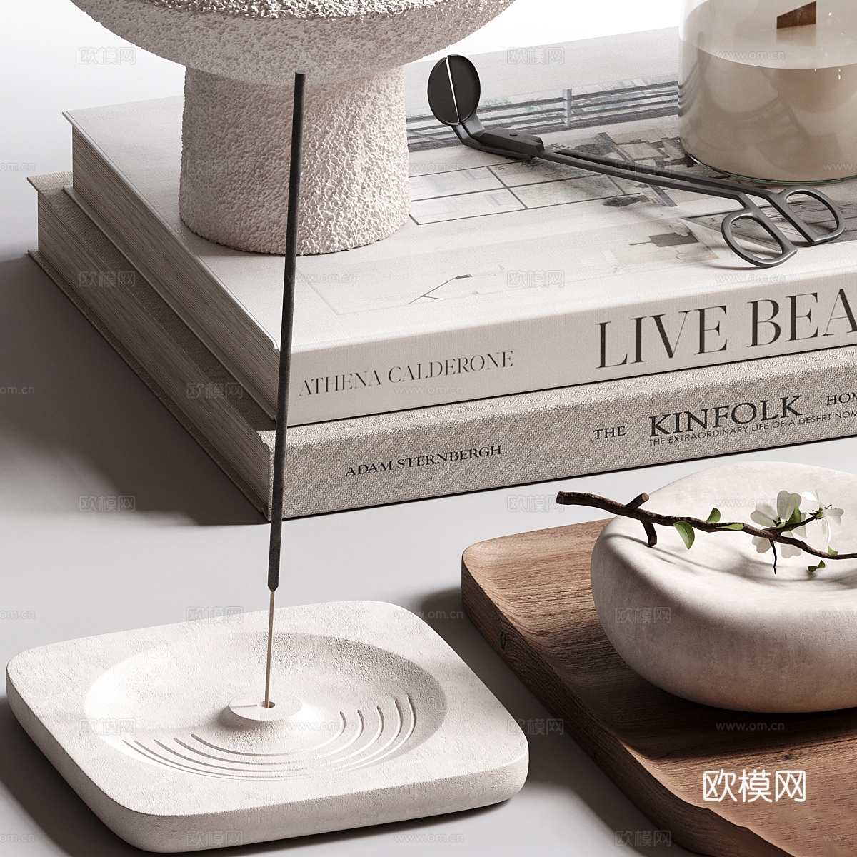 新中式轻奢饰品摆件组合3d模型