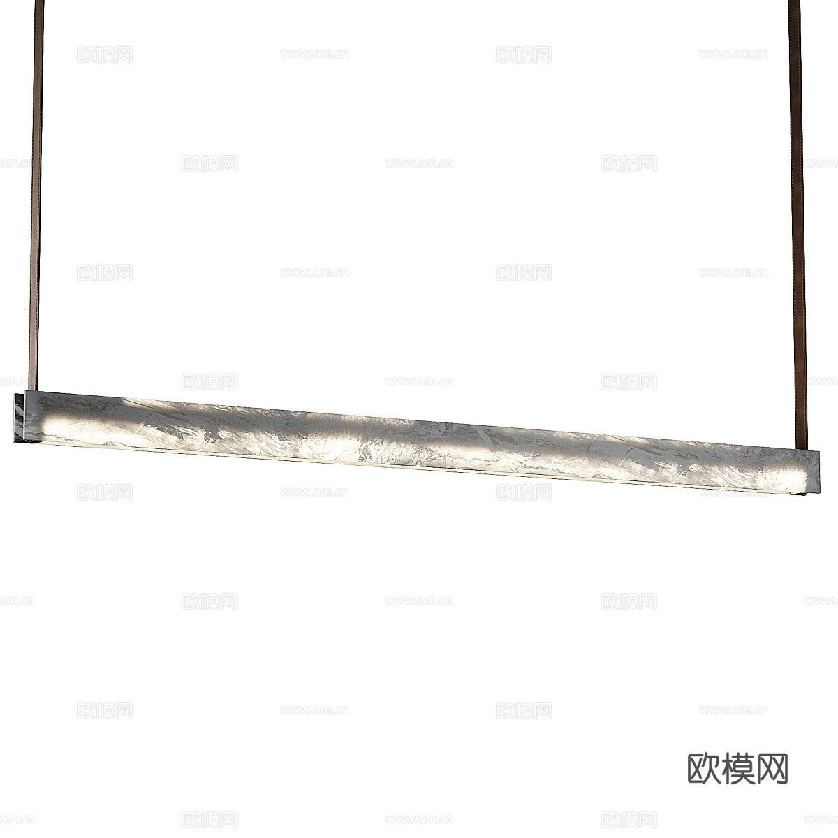 现代意式轻奢透光石长条吊灯3d模型