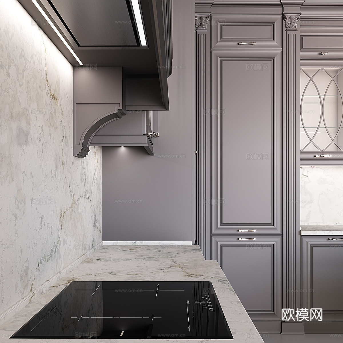 美式简约橱柜3d模型