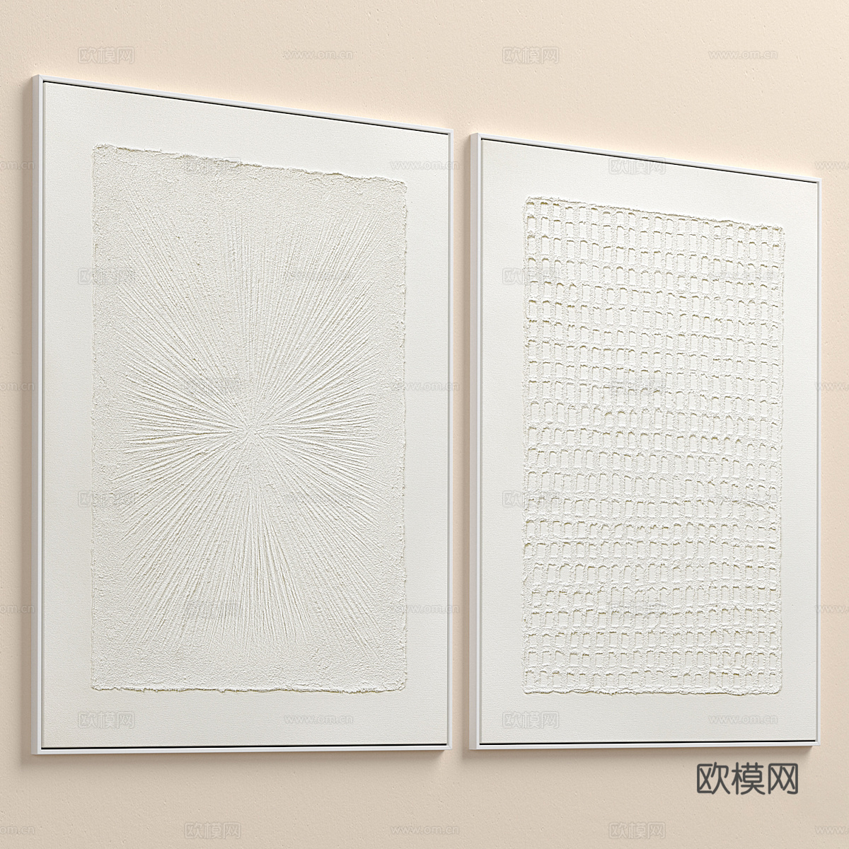 新中式侘寂装饰挂画3d模型