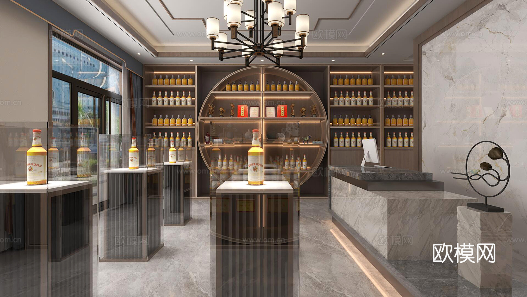 烟酒店3d模型