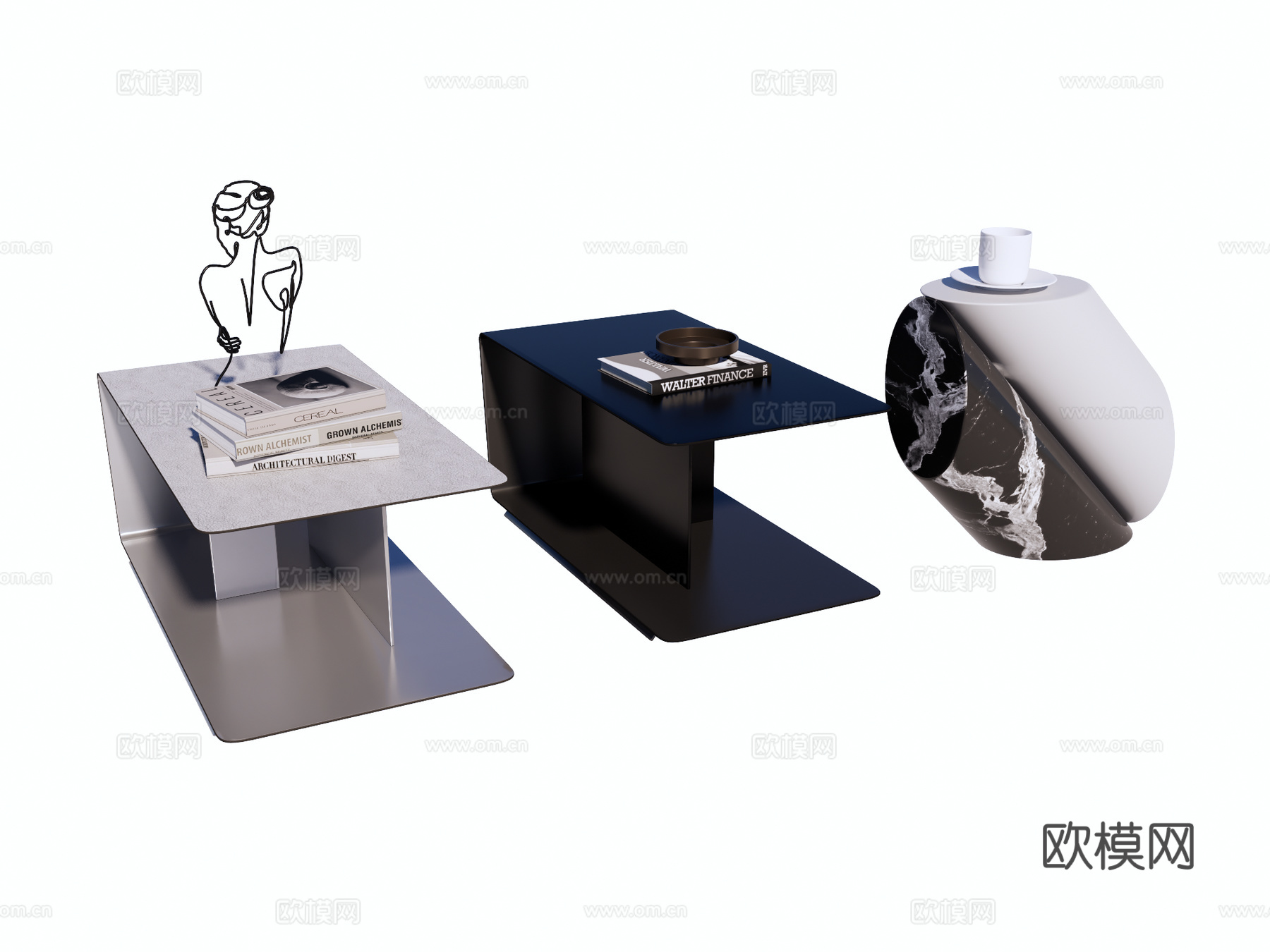 边几 角几 石材边几 大理石边几 金属边几su模型
