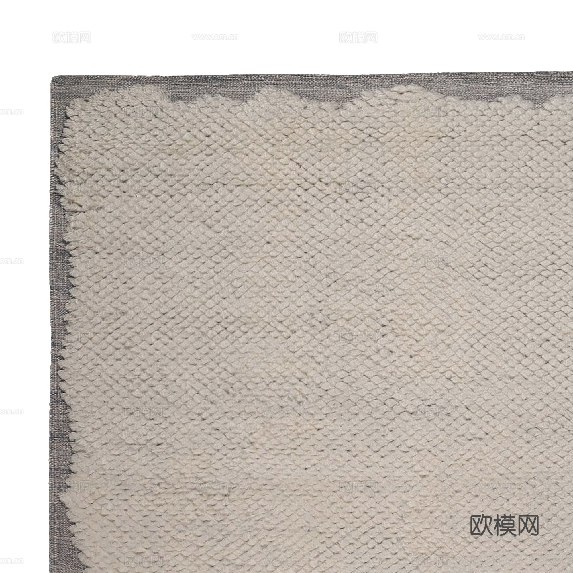 新中式侘寂羊毛布艺地毯3d模型