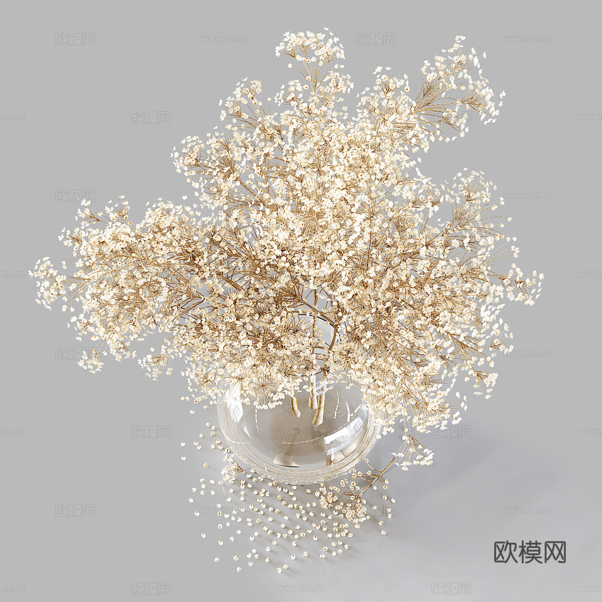 现代意式花瓶花艺3d模型