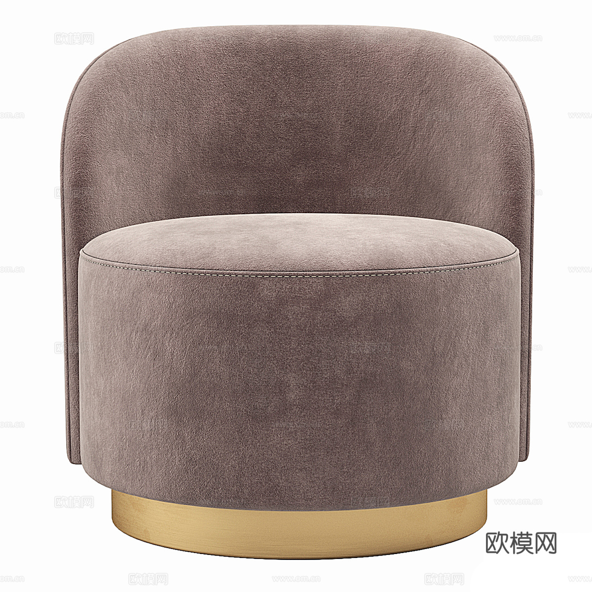 现代意式布艺扶手椅3d模型