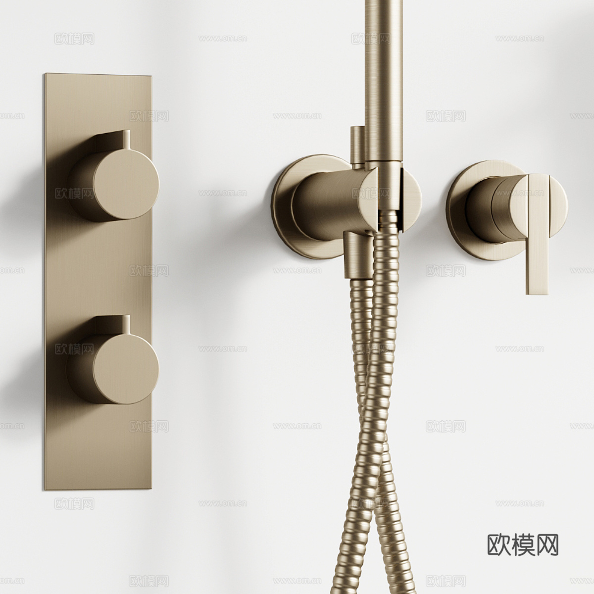 现代意式轻奢淋浴花洒 水龙头3d模型