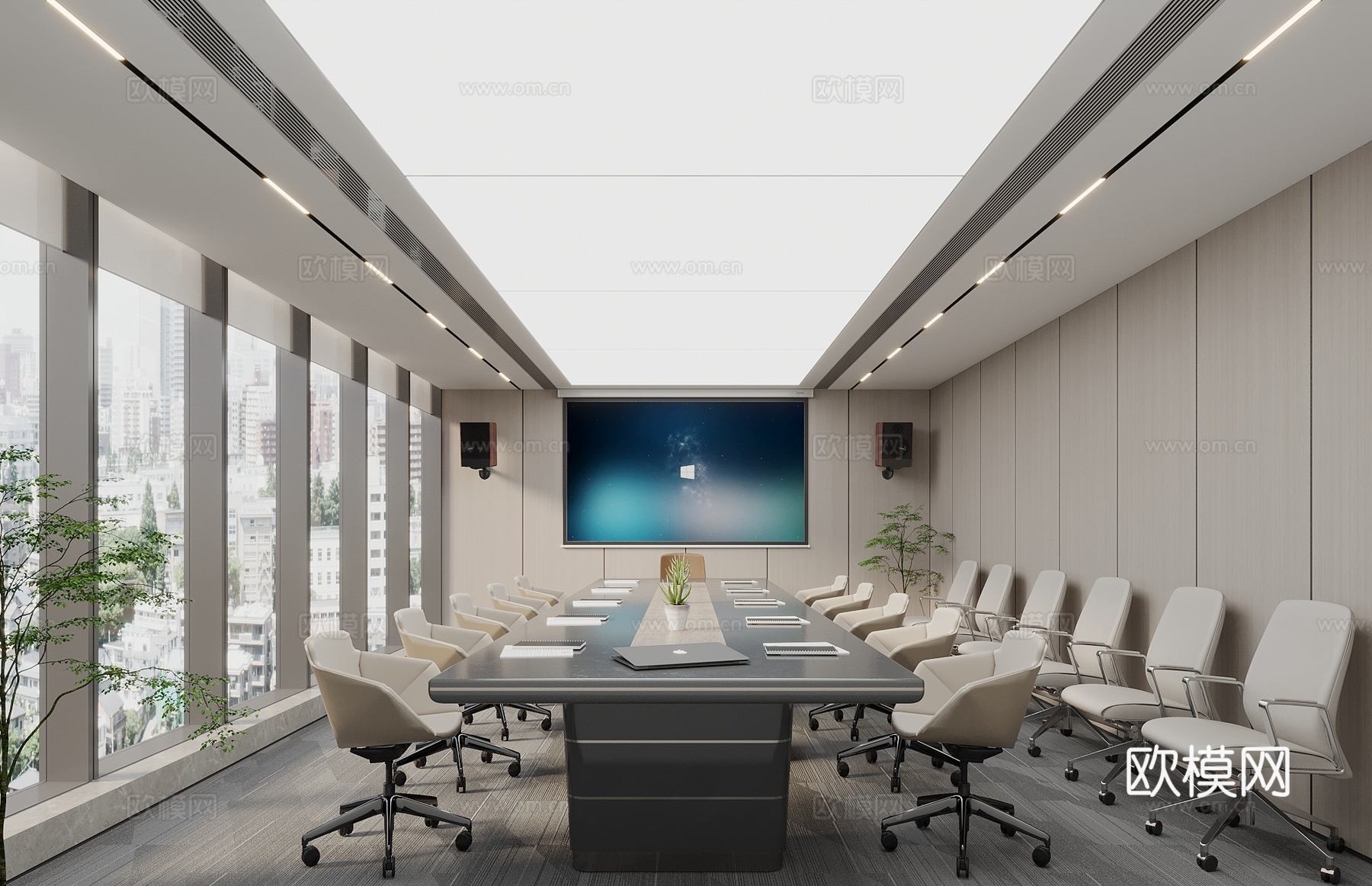 现代会议室 政府会议室 办公会议室 酒店会议室 小型会议室3d模型