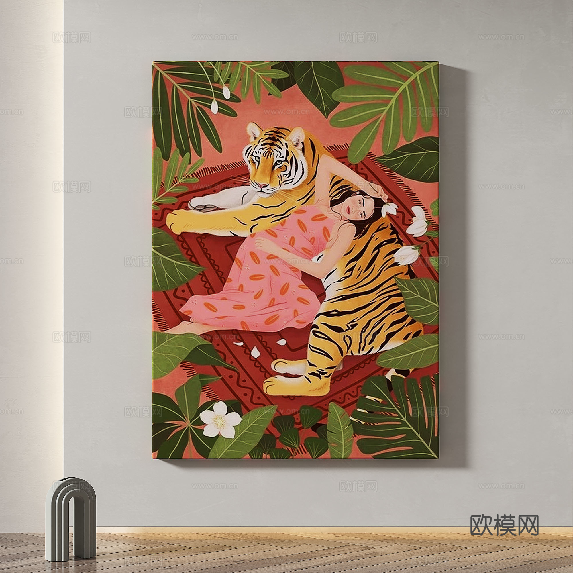现代，简约，抽象，轻奢，油画奶，油风，装饰画3d模型