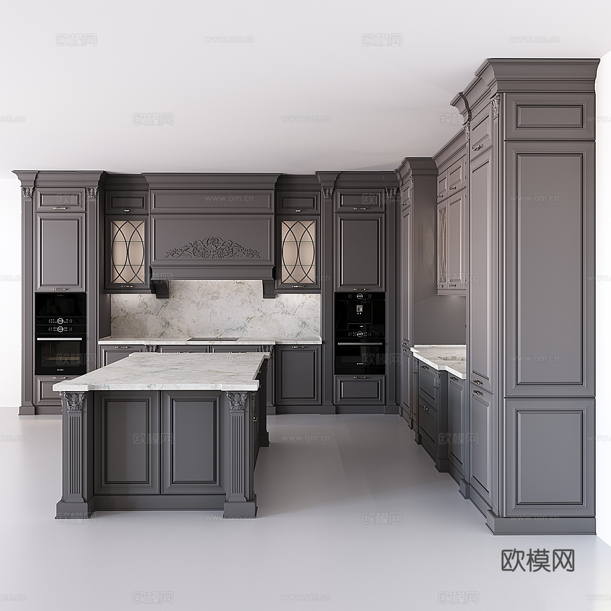 美式简约橱柜3d模型