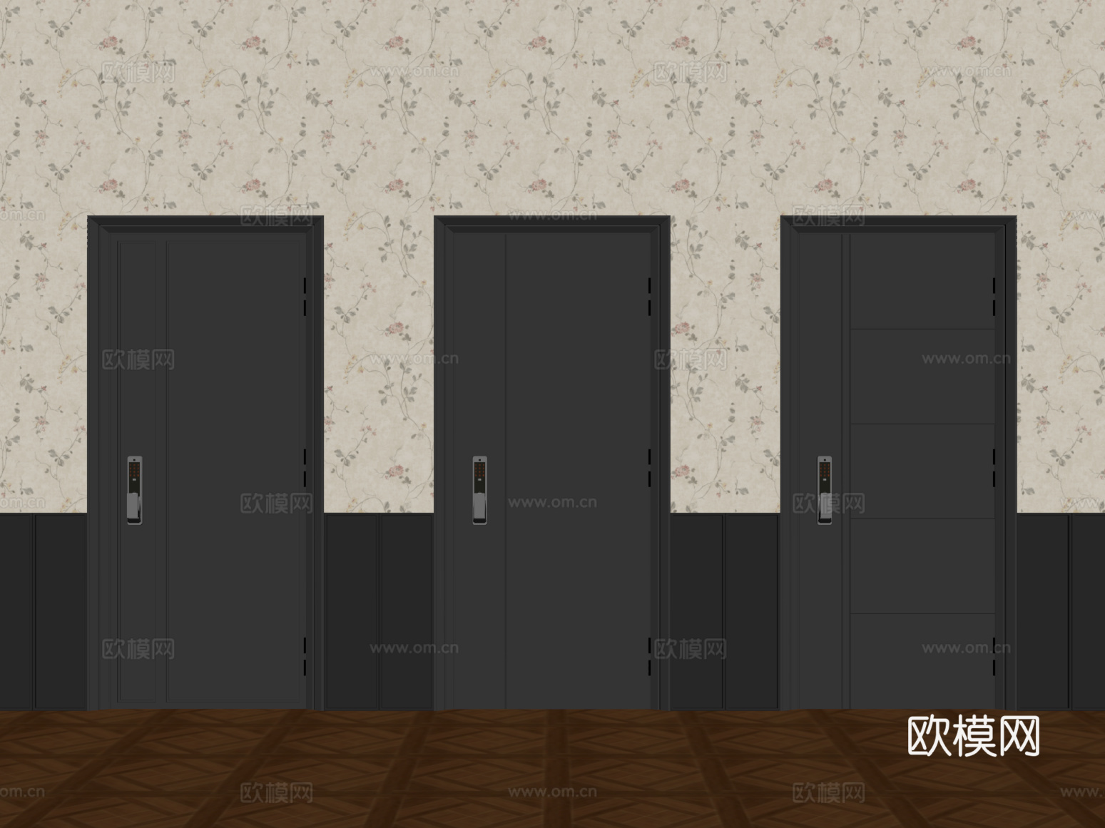 其他门 现代法式入户门 防盗门su模型