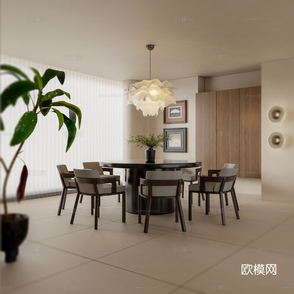 中古風(fēng)餐廳3d模型下載