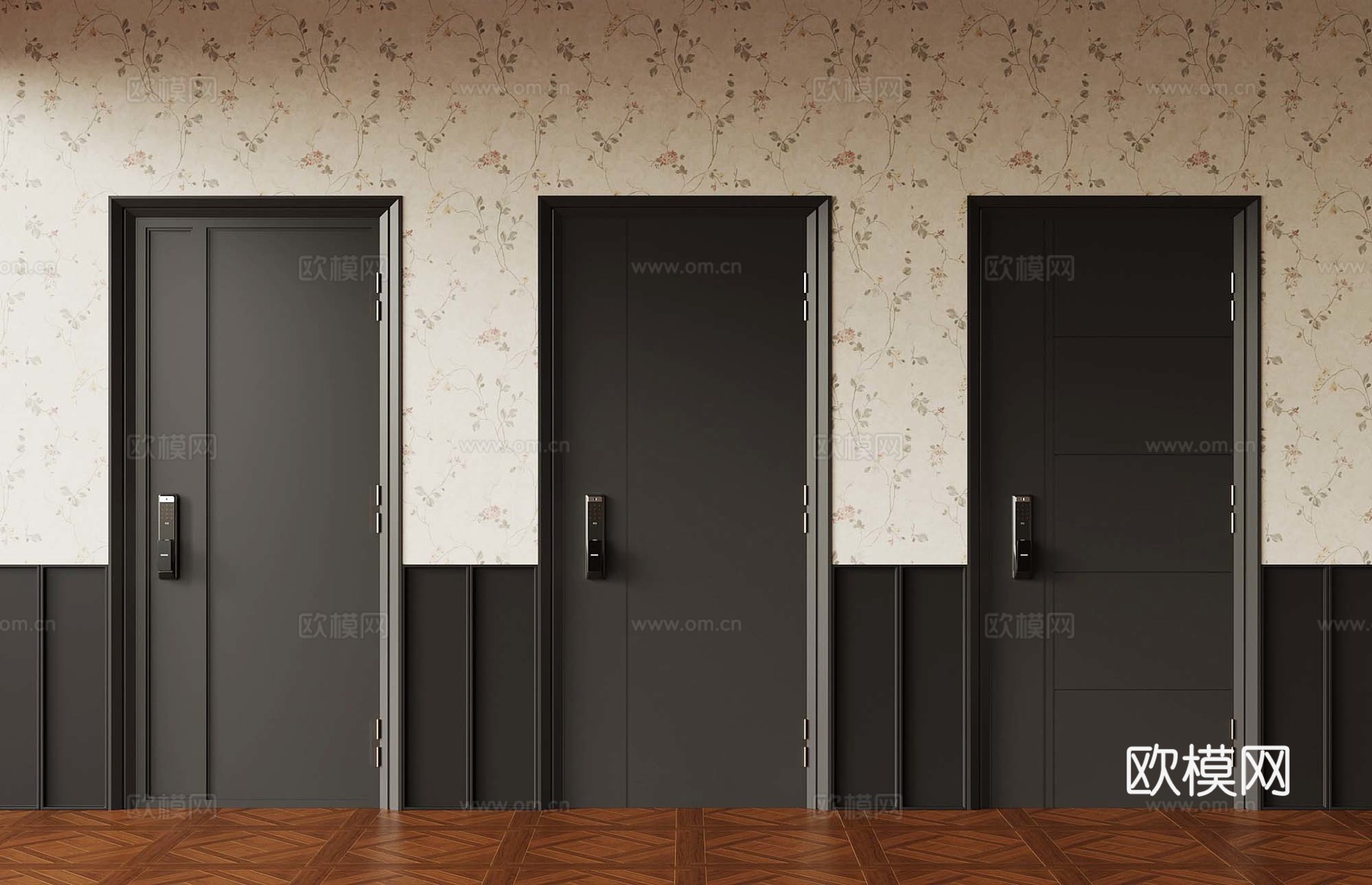 其他门 现代法式入户门 防盗门su模型