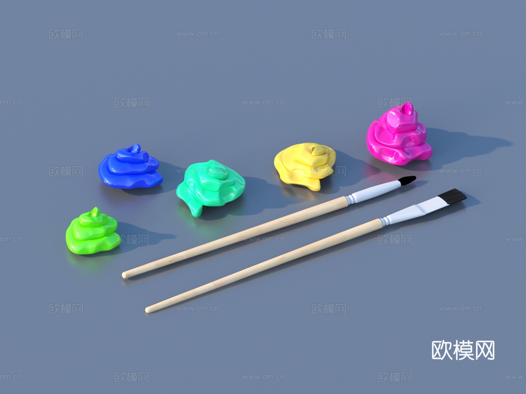 颜料 画具 美术器材3d模型